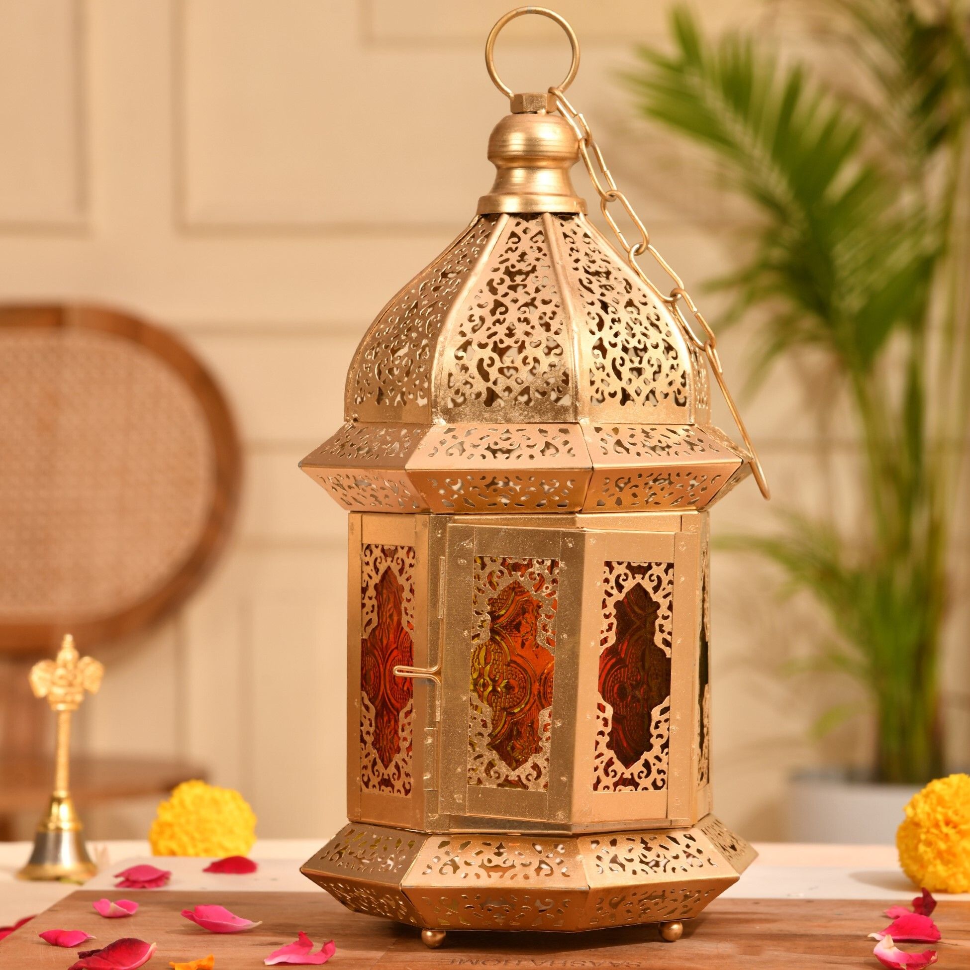 khwajadarbar Dual Use Decorative Metal Dia Lamp – Hanging & Tabletop Lantern Table Lamp-picture-14