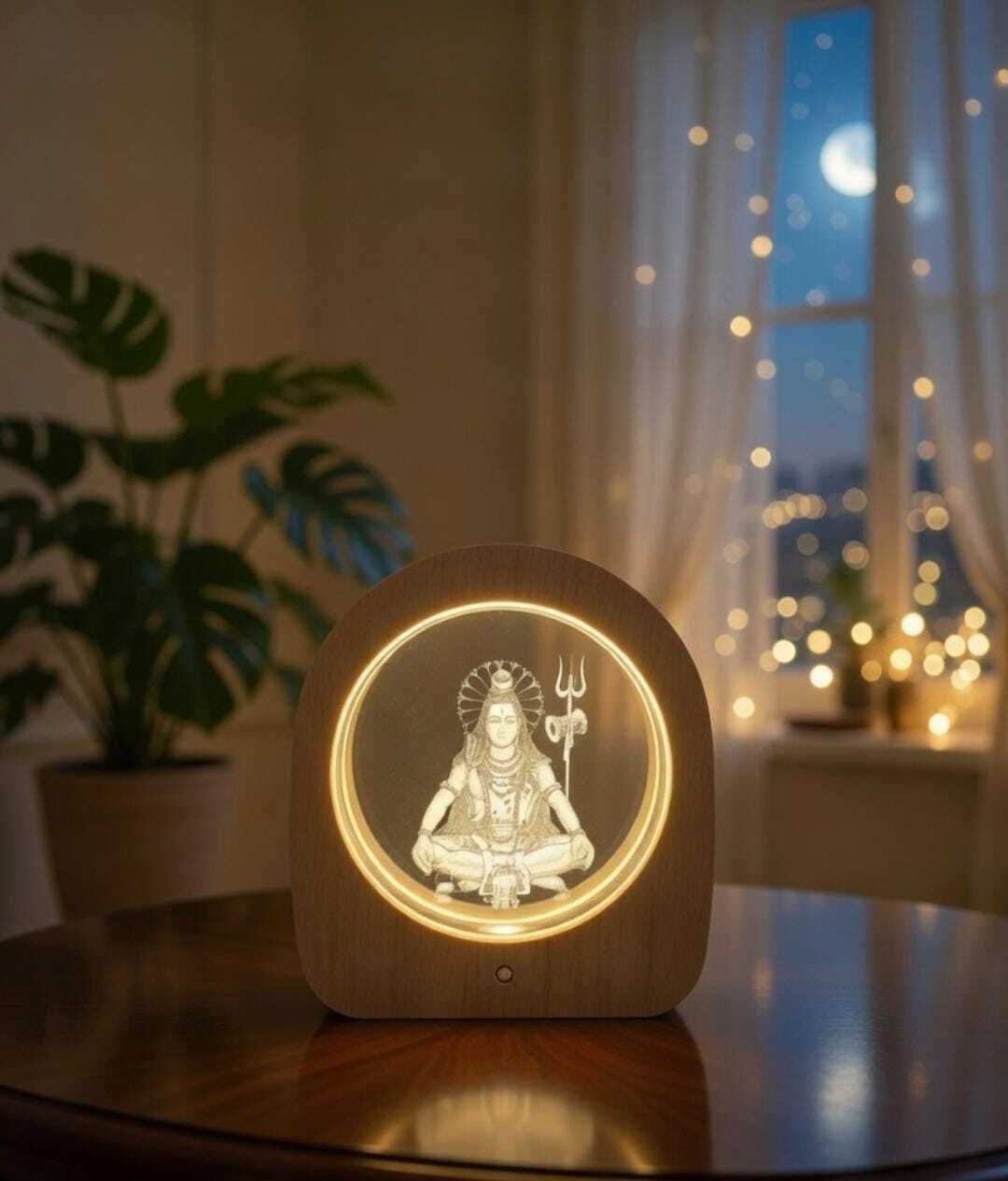 Shiv Ji 3D Crystal LED Wooden Lamp Night Lamp-image-34