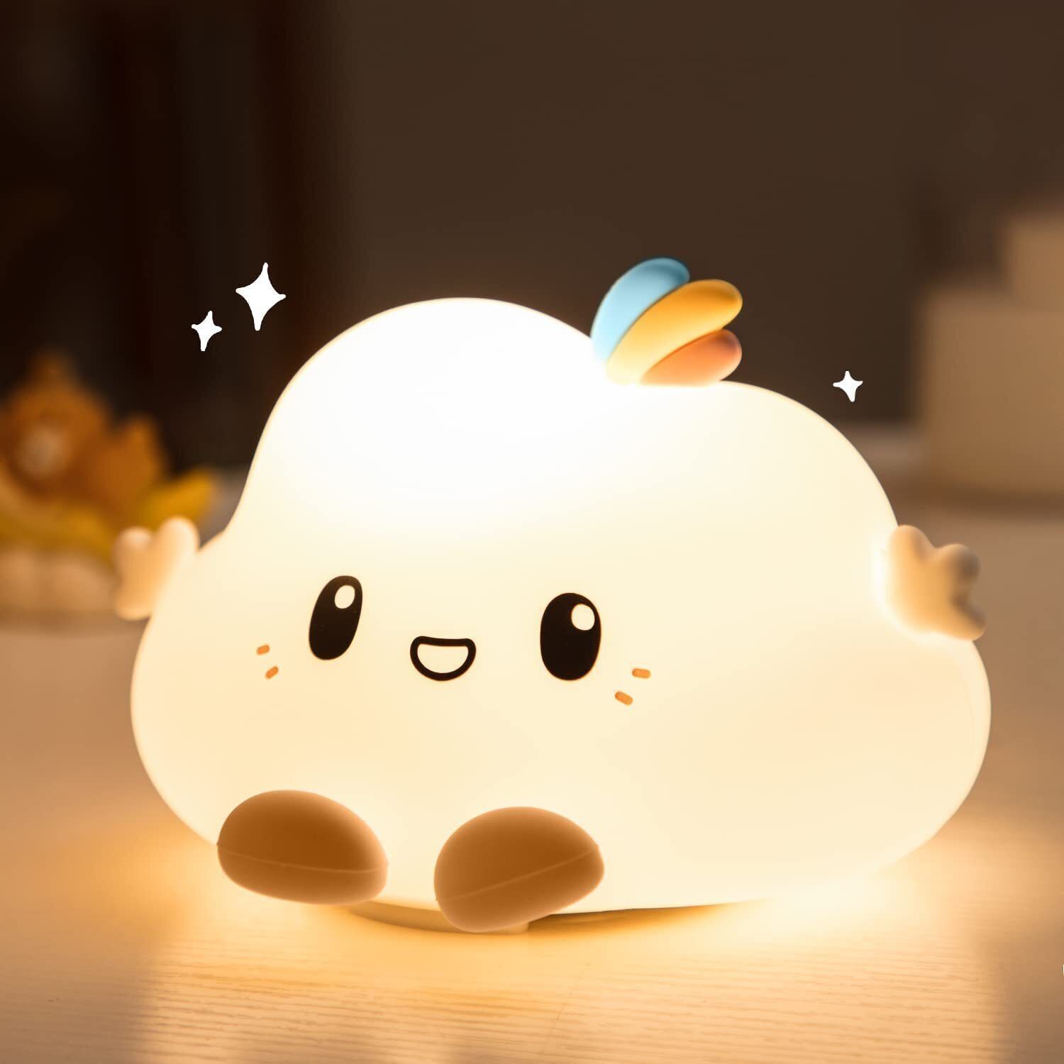 Cloud LED Nursery Lights for Kids Silicone Baby Lamp with Touch Sensor USB Night Lamp-image-44