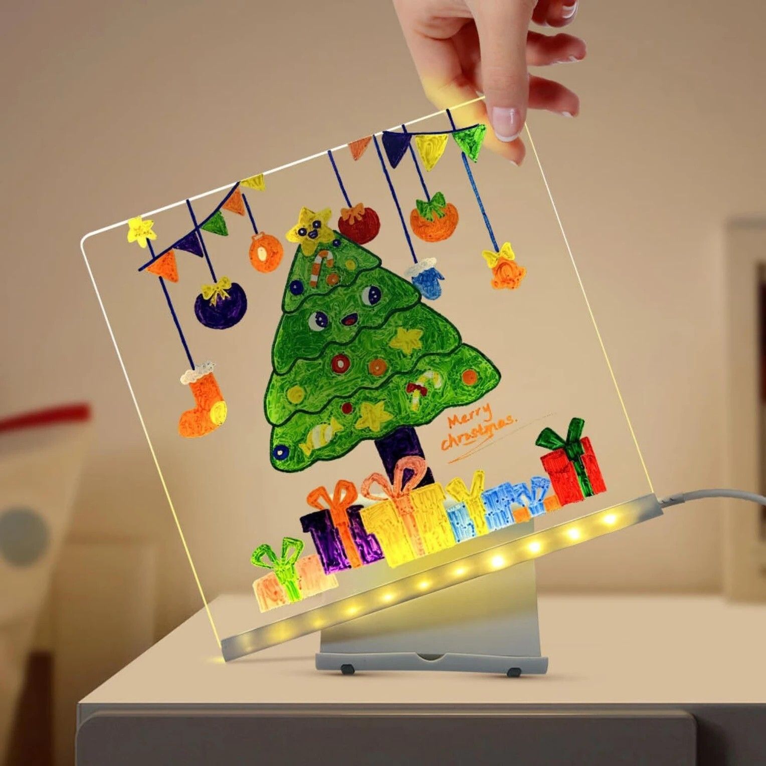 2glow 3D LED Acrylic Writing Board with Pen Study Lamp-picture-21