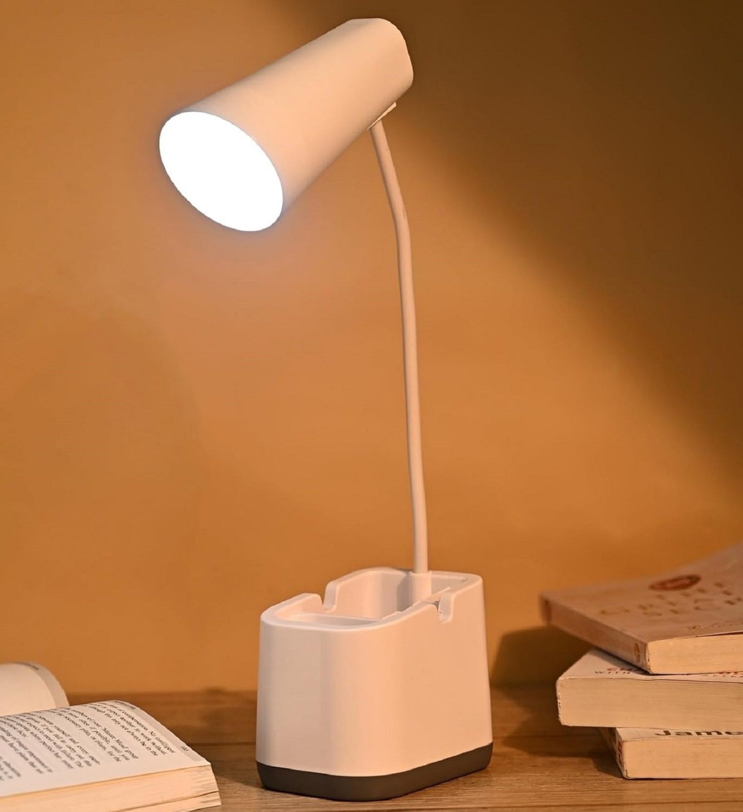 akr Powerful Rechargeable Led Lamp Student Eye Protection with Mobile / Pen Holder Table Lamp-picture-10