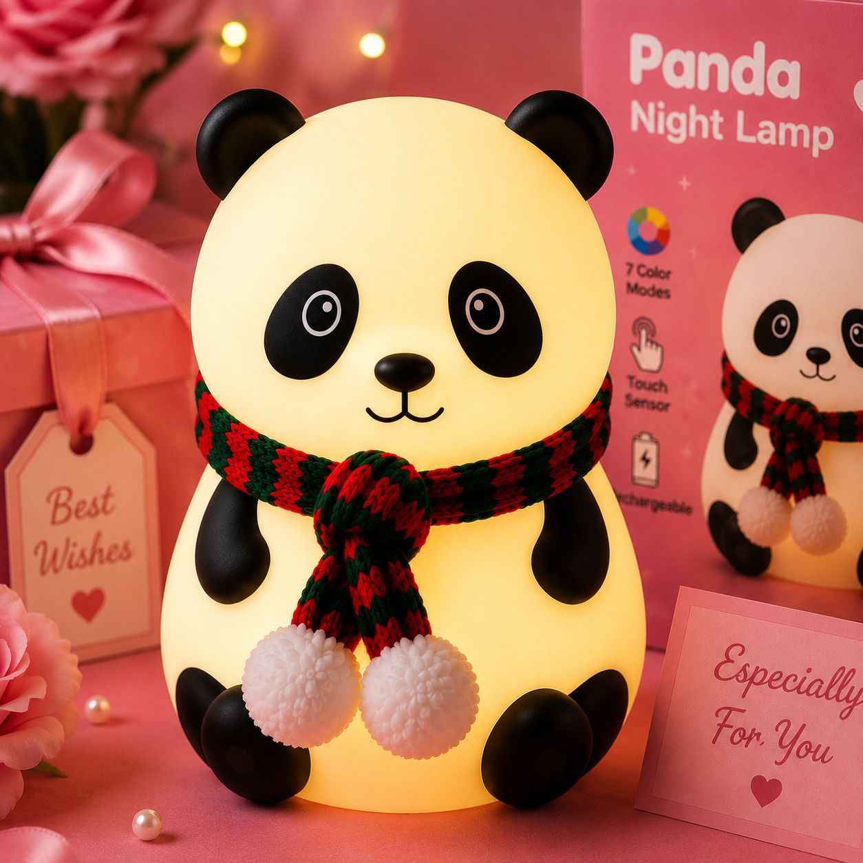 dadugirase Panda LED Night Lamp Soft Silicone Touch Sensor USB Rechargeable Baby Room Light Night Lamp-picture-44