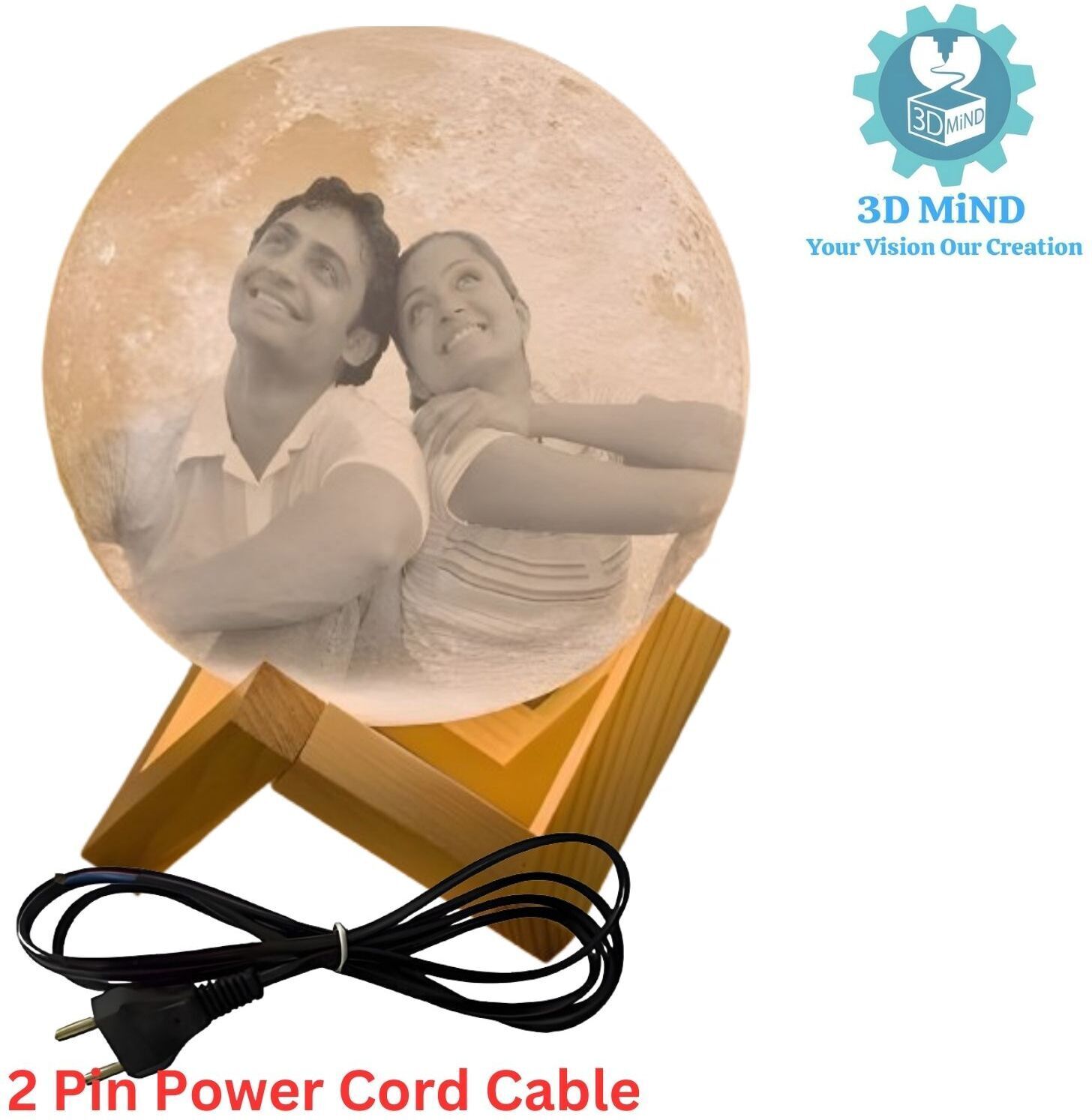3d mind Personalized Moon Lamp| Custom Gift Non Rechargeable|1 Colour Night Lamp-picture-10