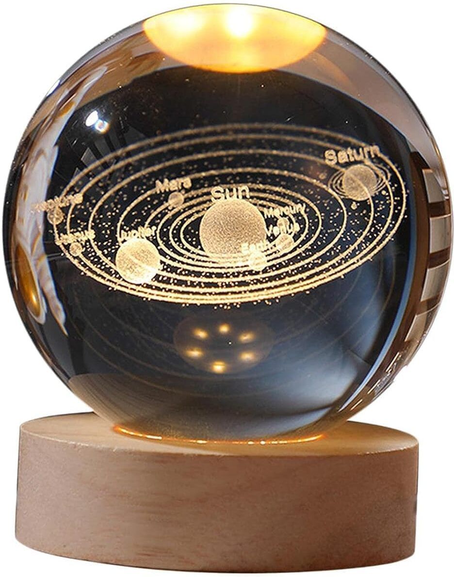 debrifo Galaxy Crystal Ball Night Light,2.4 inch Glass Ball Night Lamp with Woodern Base Table Lamp-picture-43