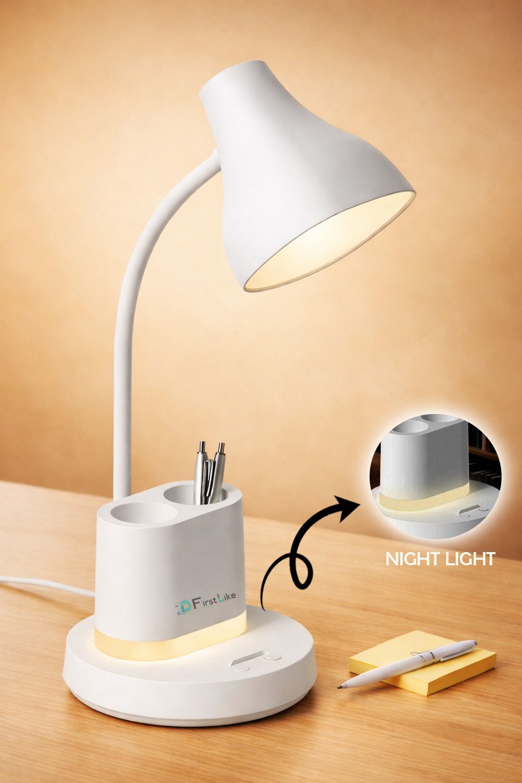 firstlike Modern Rechargeable lamp with Night Light, Pen & Mobile Holder Desk Study Lamp-picture-17