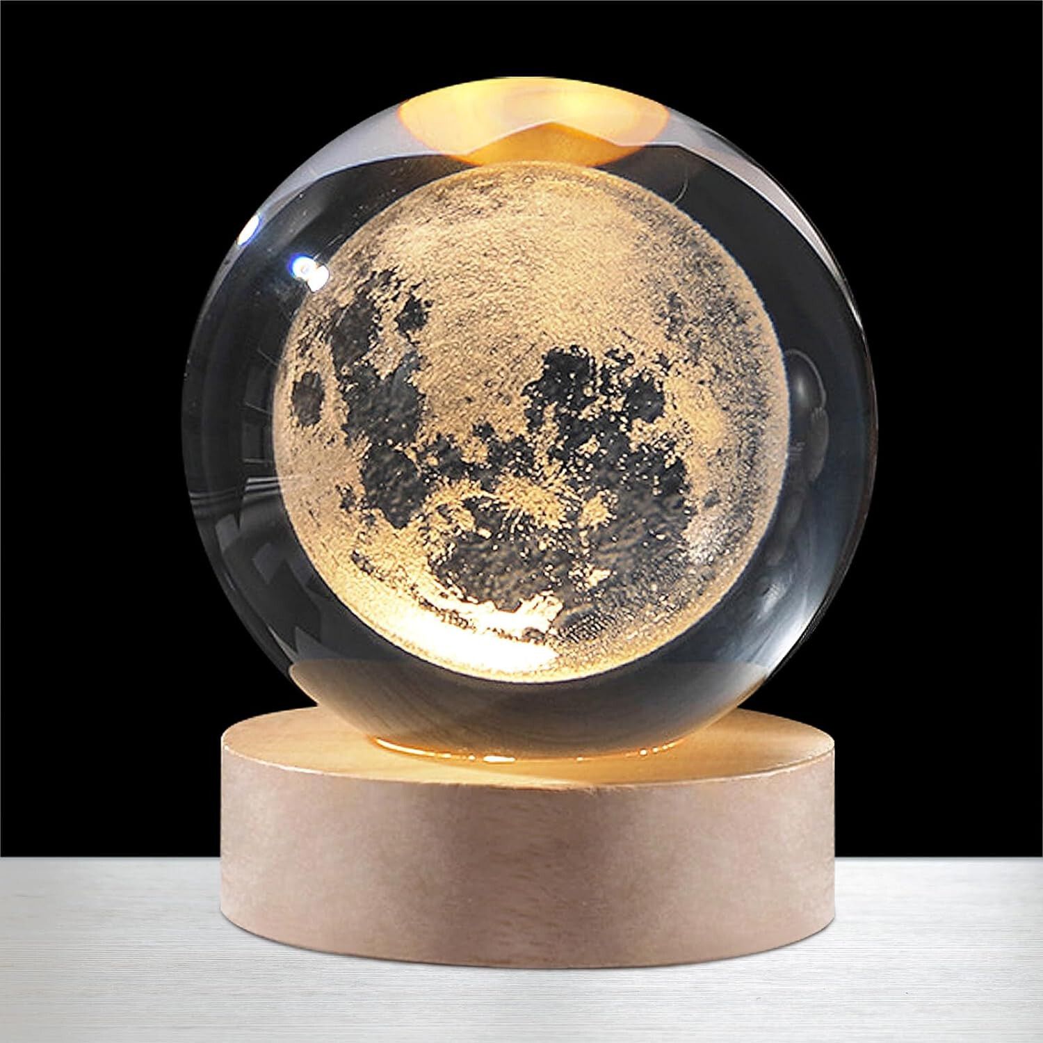 3D Crystal Ball Night Lamp(MOON) Night Lamp