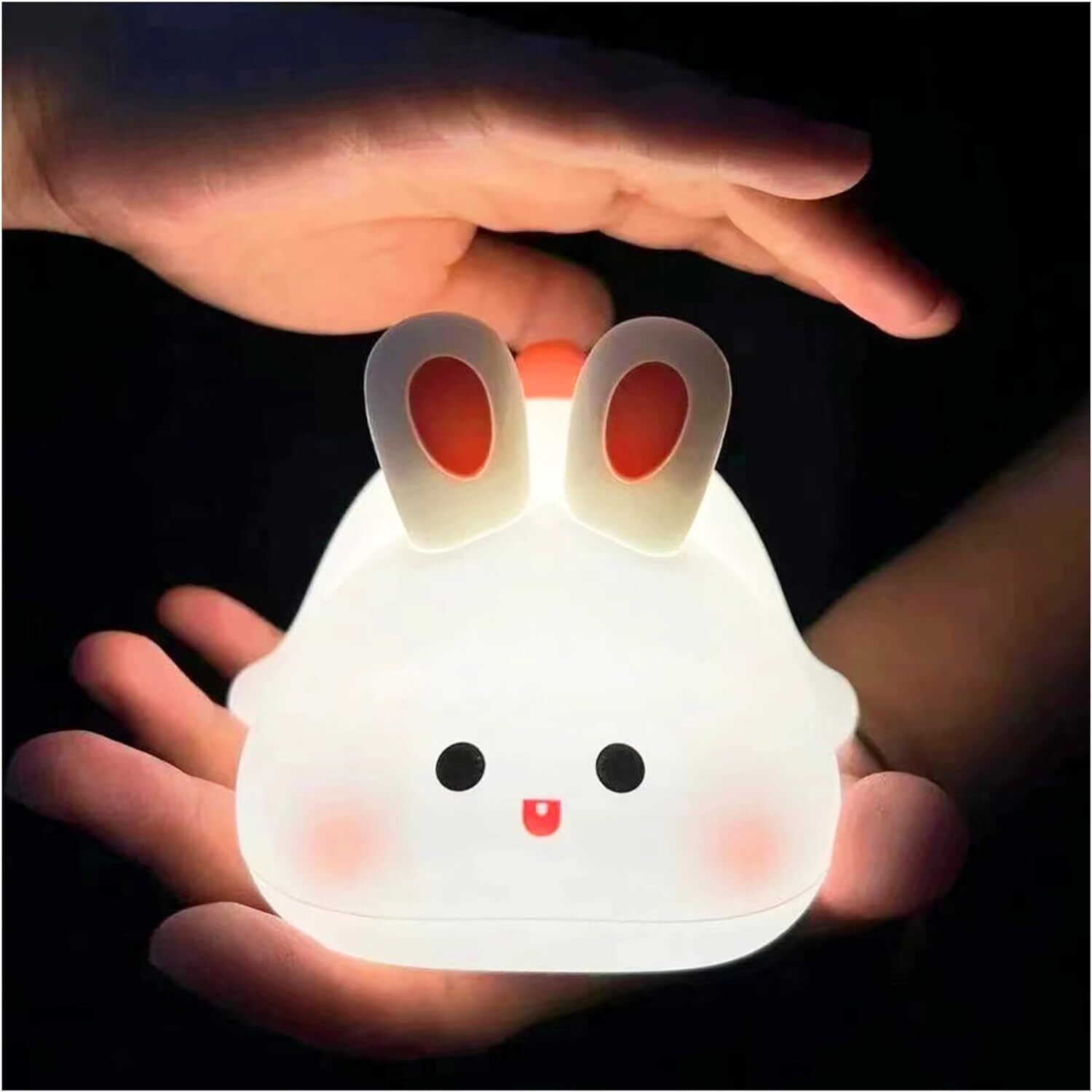 deuson ecom Rabbit Night Lamp Night Light Silicon Rechargeable Changing Home Decor for Kids Night Lamp-picture-10