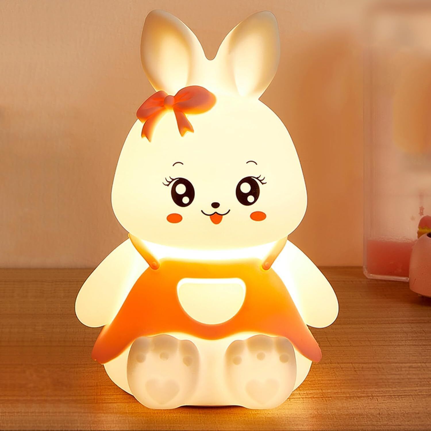 Doll Shape Baby Bunny Night Light For Kids Room, 3 Brightness Mode, Tap Control Night Lamp-image-43