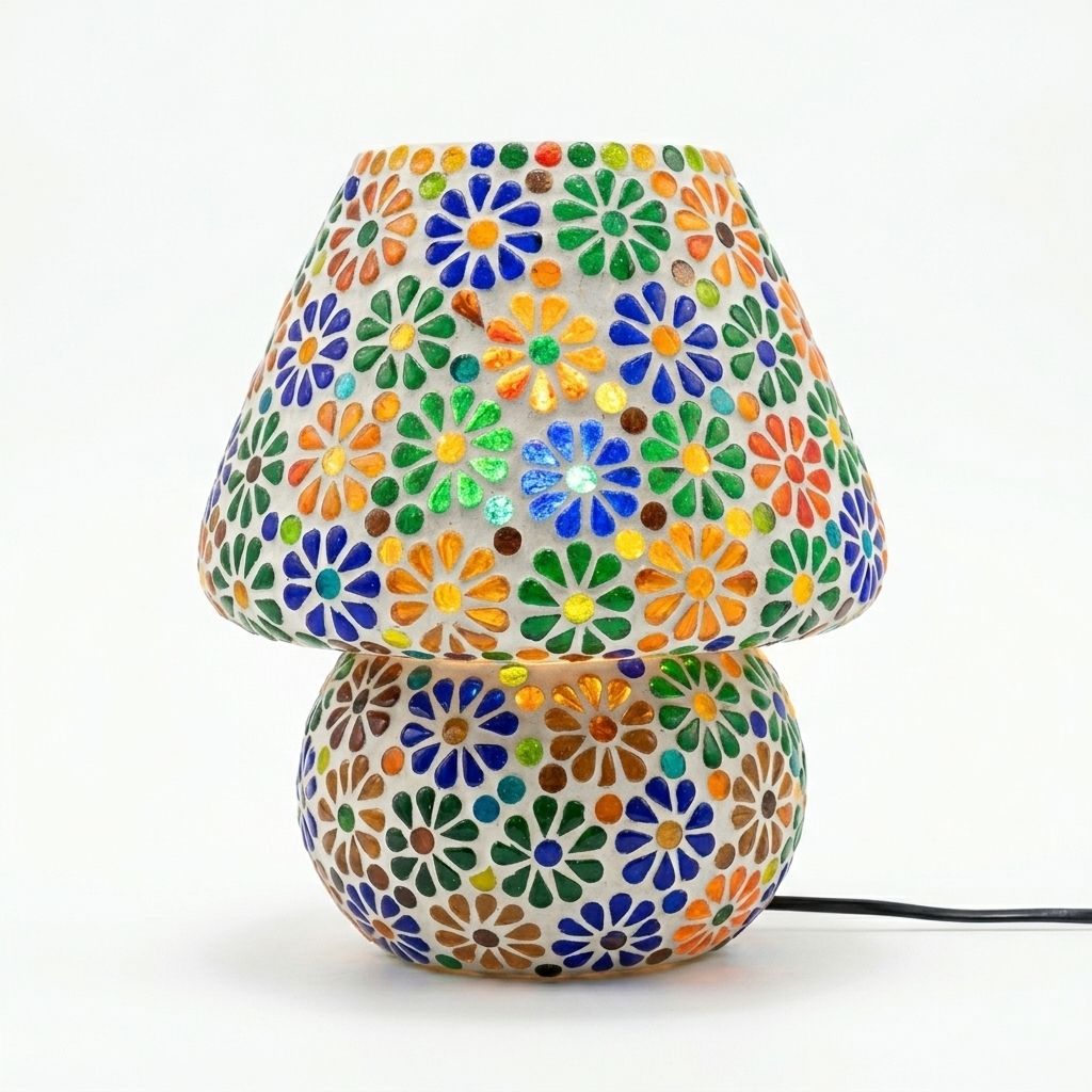 Colorful Floral Glass Table Lamp Table Lamp-image-20