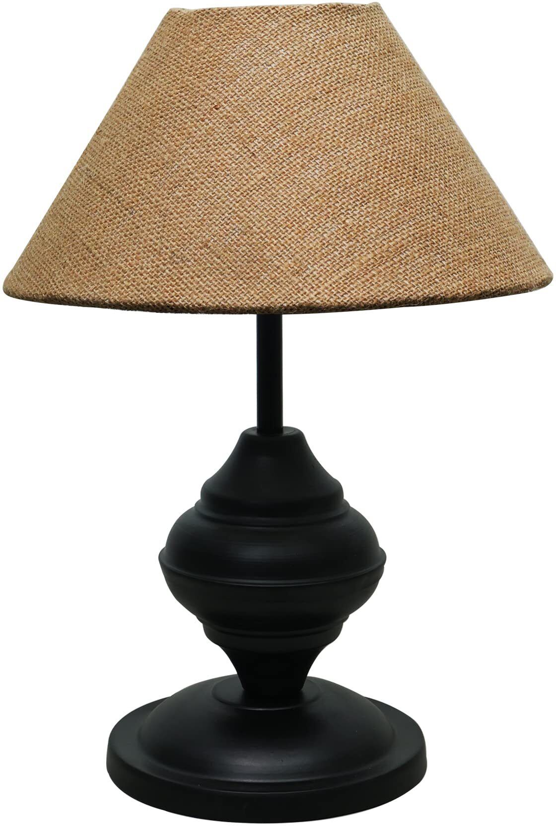 glowhere Black Urn Table Lamp, Rustic Jute Cone Shade, Ideal for Bedroom & Living Table Lamp-picture-13