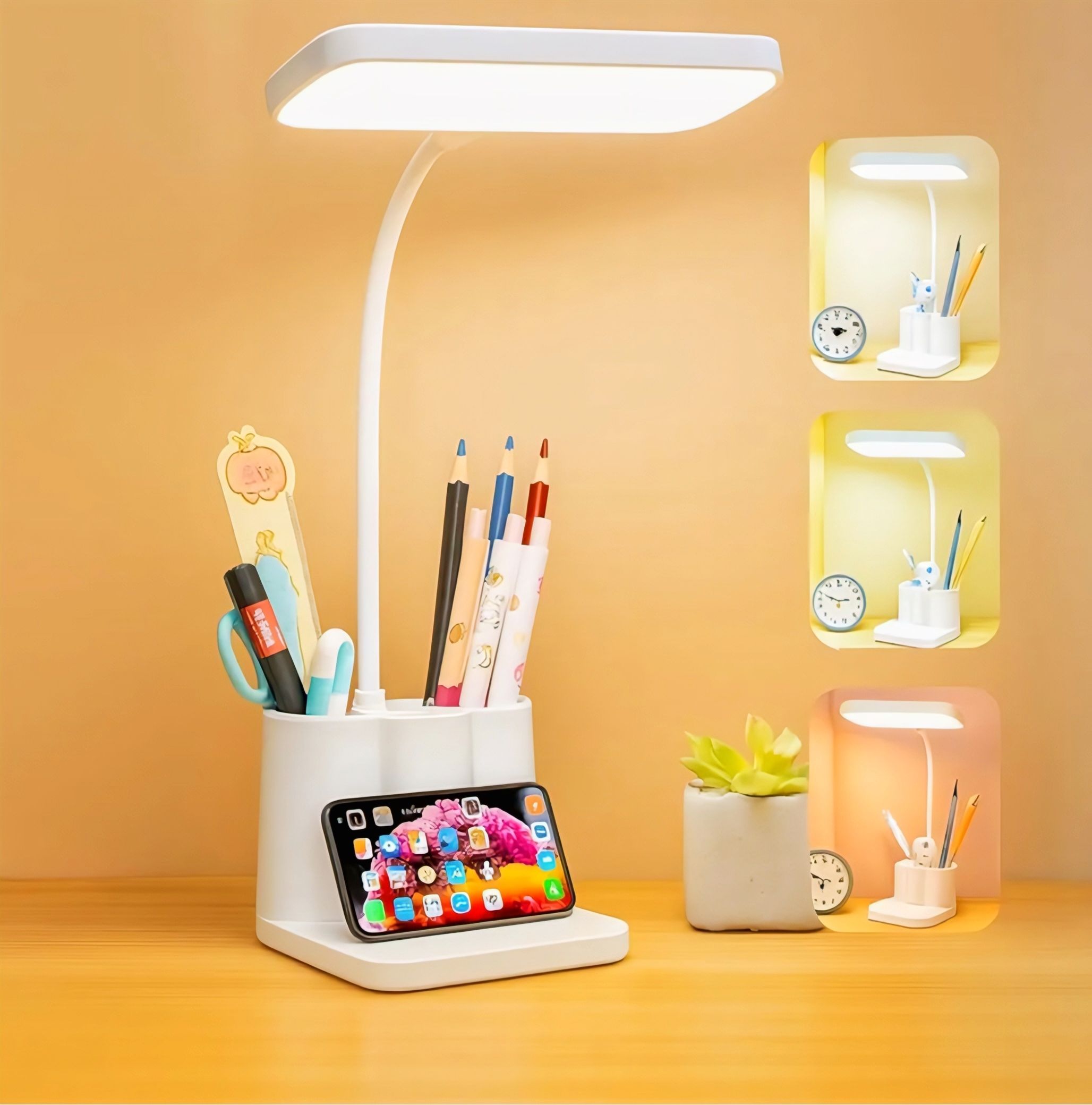 avviea Multifunctional LED Desk Lamp with Pen Holder and Phone Stand Study Lamp-picture-43
