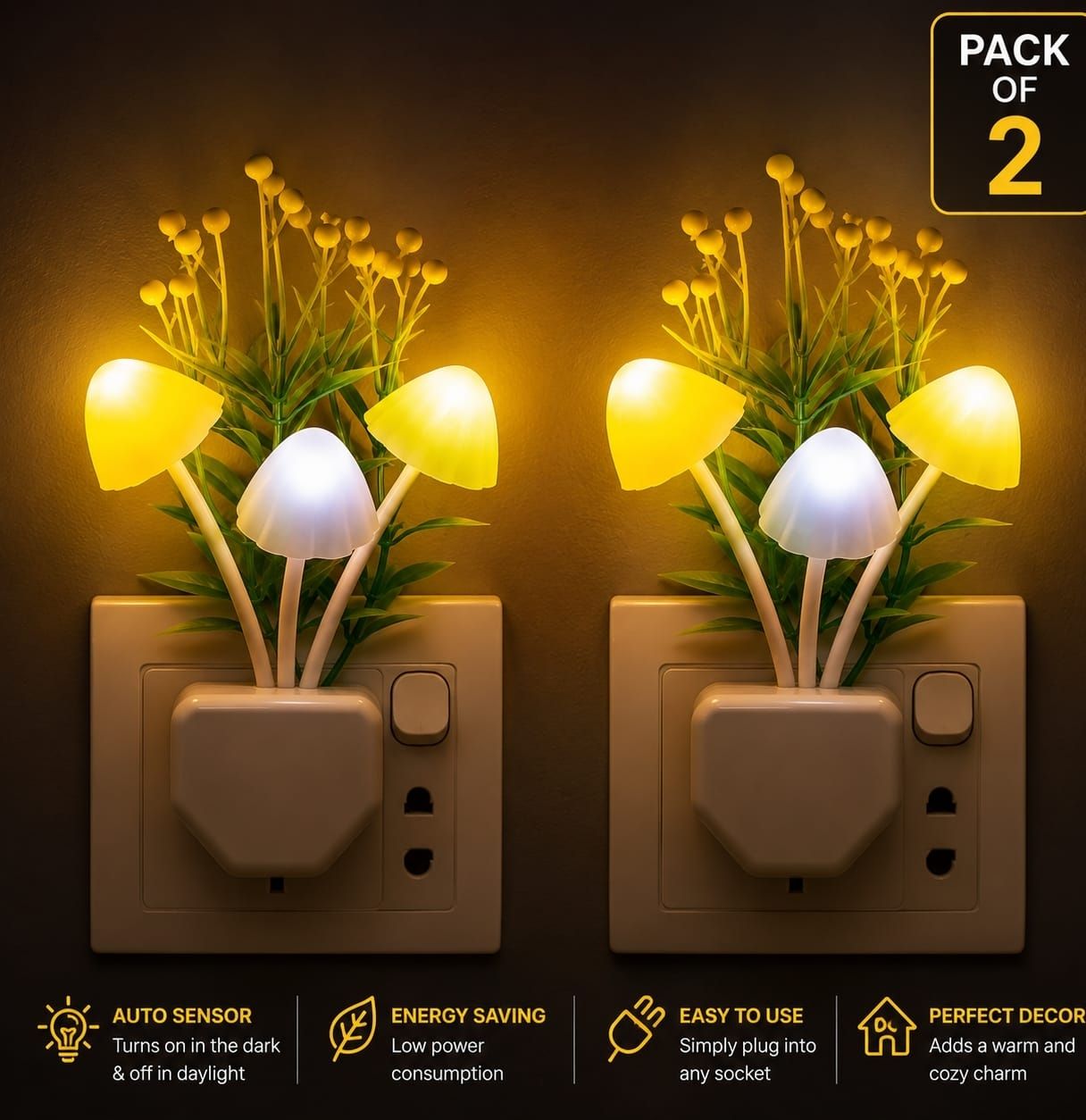 Mushroom Night Lamp With Automatic Sensor Night Lamp-image-9