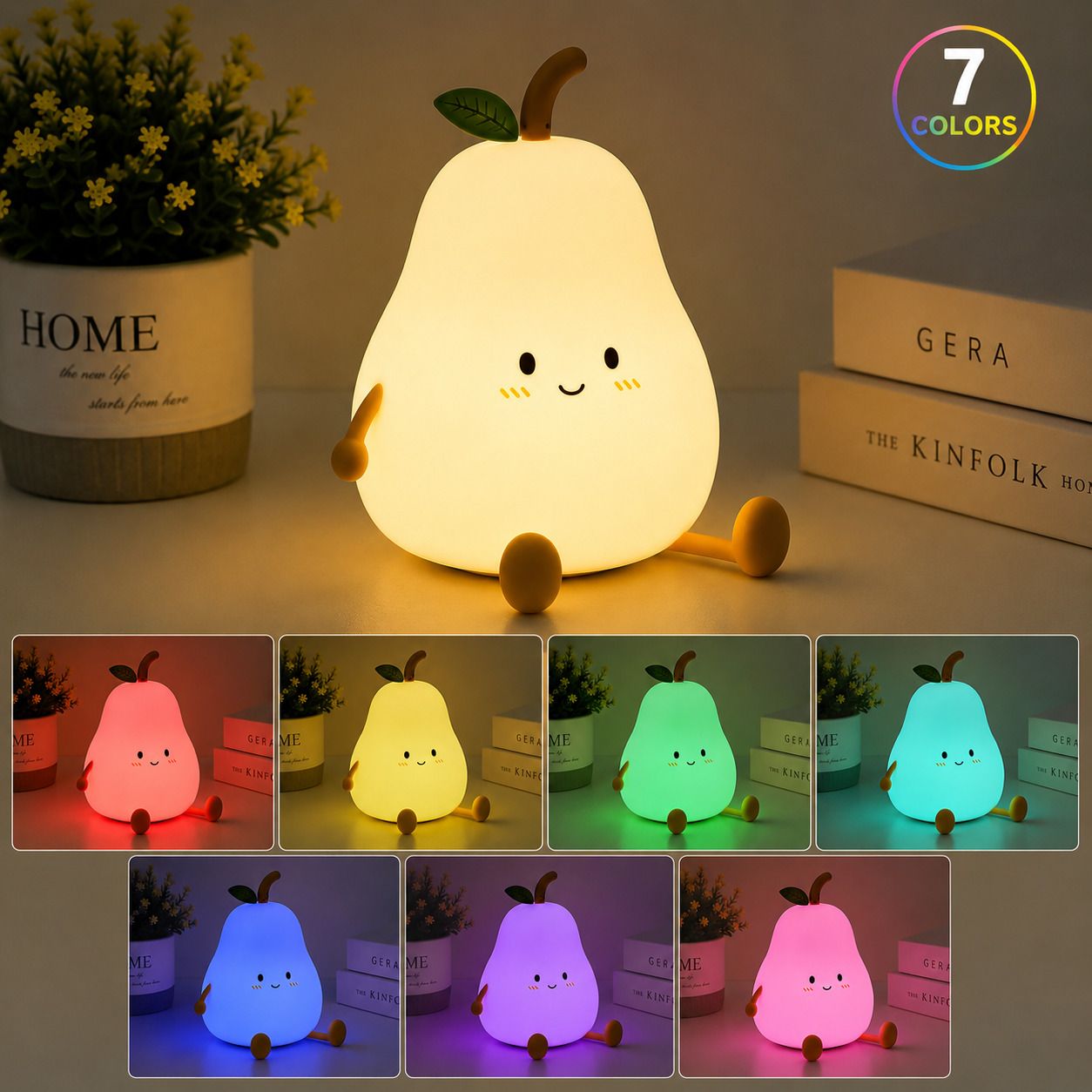 zenovolt Pear Led Light Lamp, Pear Touch Silicone Lamp Table Lamp-picture-16