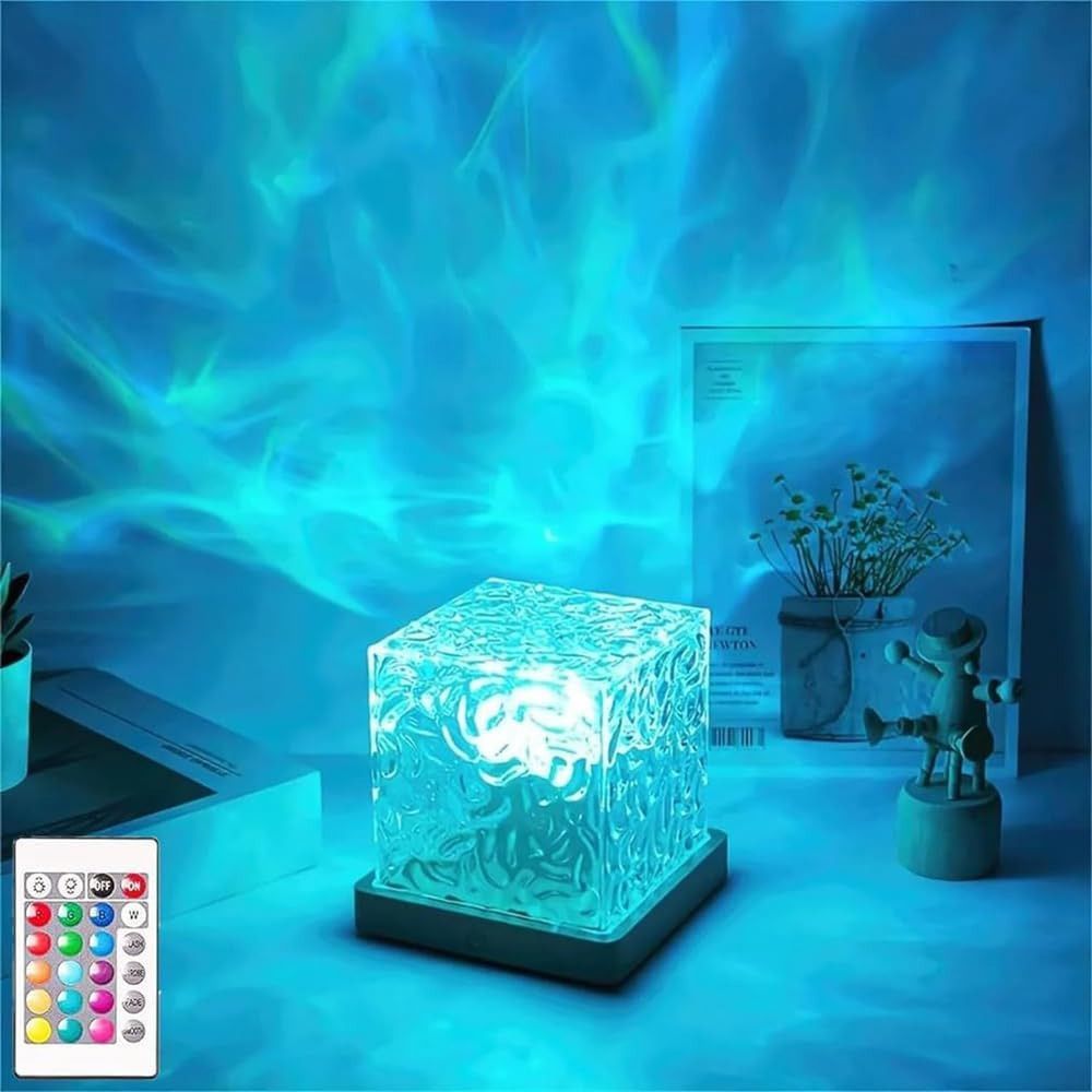 Ocean Wave Projector Light, Romantic LED Night Light with 3D Water Wave Effect Night Lamp-image-25