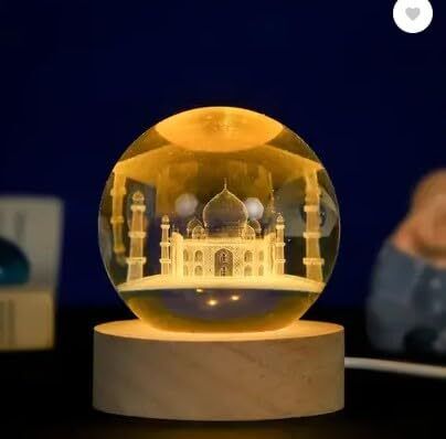 elegant touch decor 3D Taj Mahal LED Crystal Ball for Home,Birthday Gift Teens Boys,Girls Night Lamp-picture-12