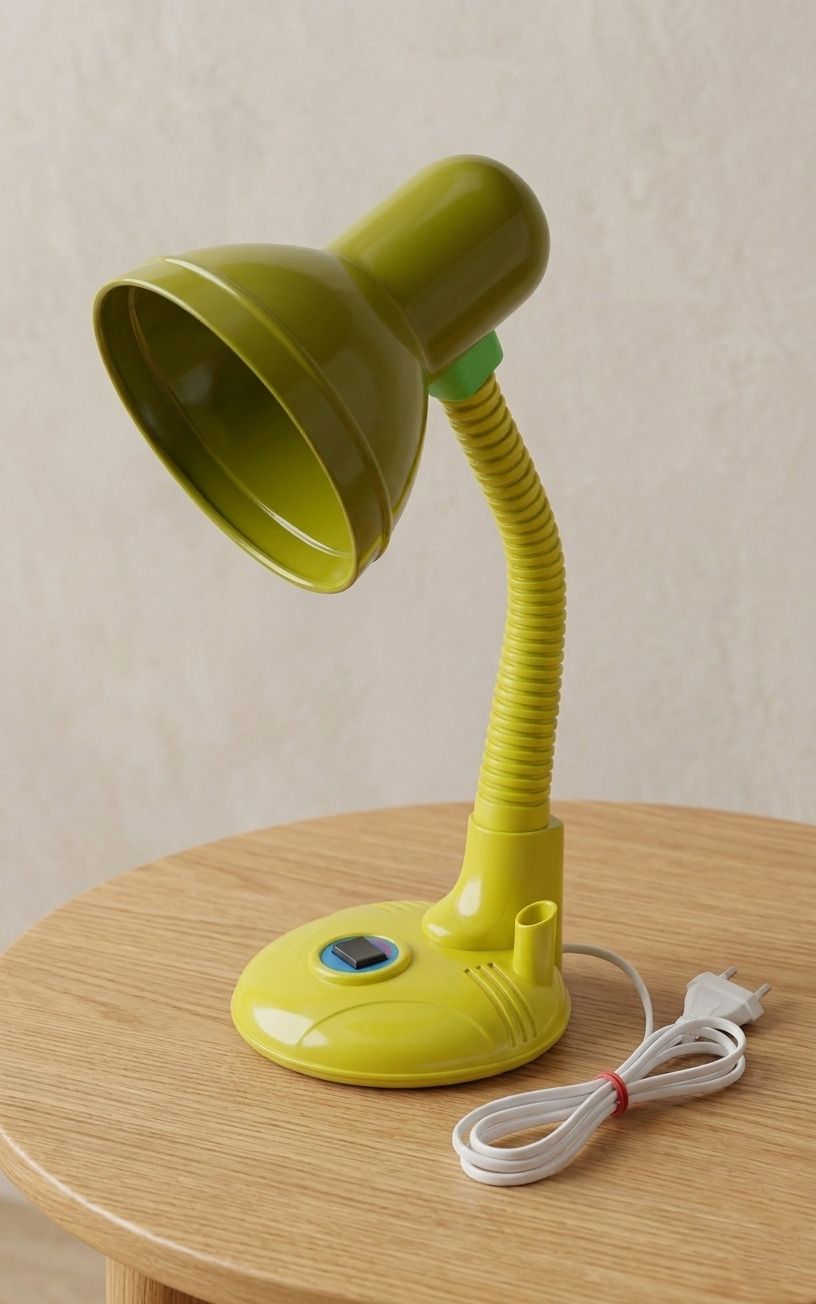 Metal Head Study Lamp with Flexible SS Neck & B22 Holder (No Bulb) Green Study Lamp-image-22