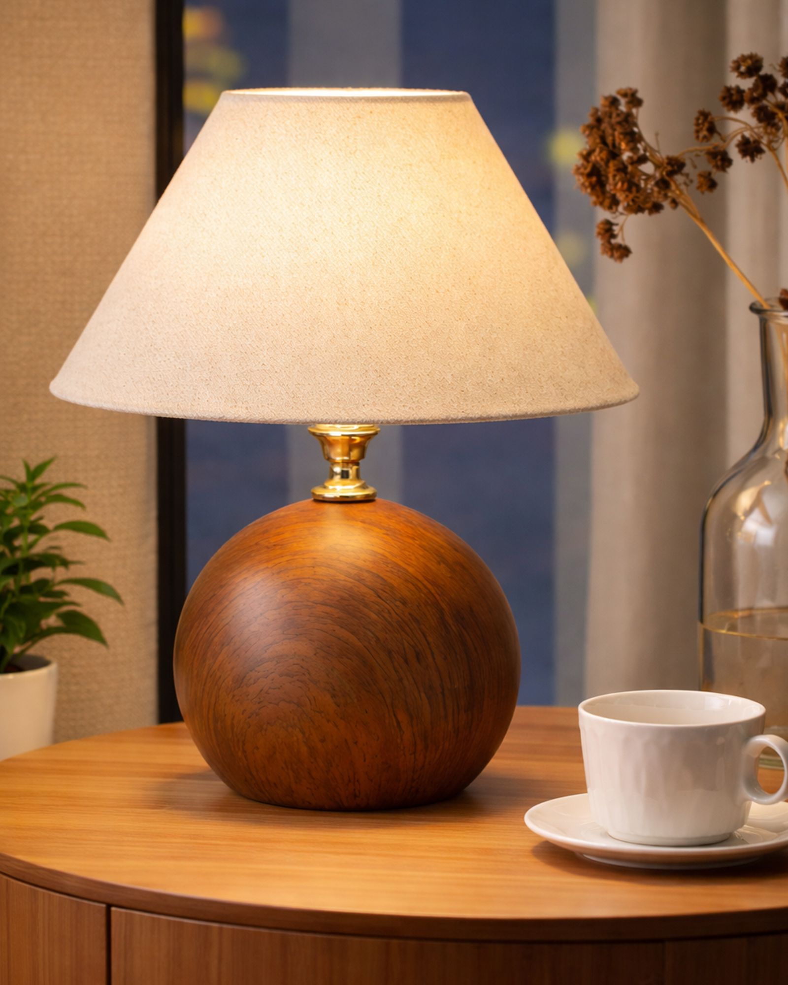 Compact Metal Table Lamp with Scalloped Shade for Bedroom & Desk, Bedside Lamp Table Lamp-image-36