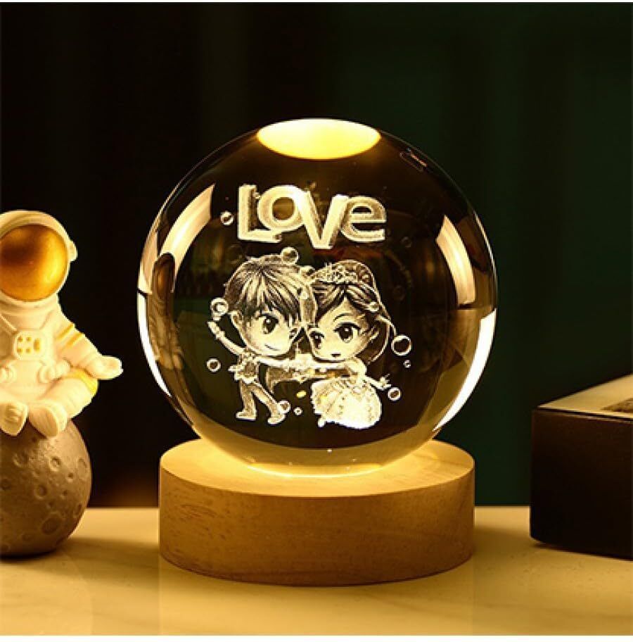 geeta seven 3D Engraved Crystal Ball Light Night Lamp-picture-11