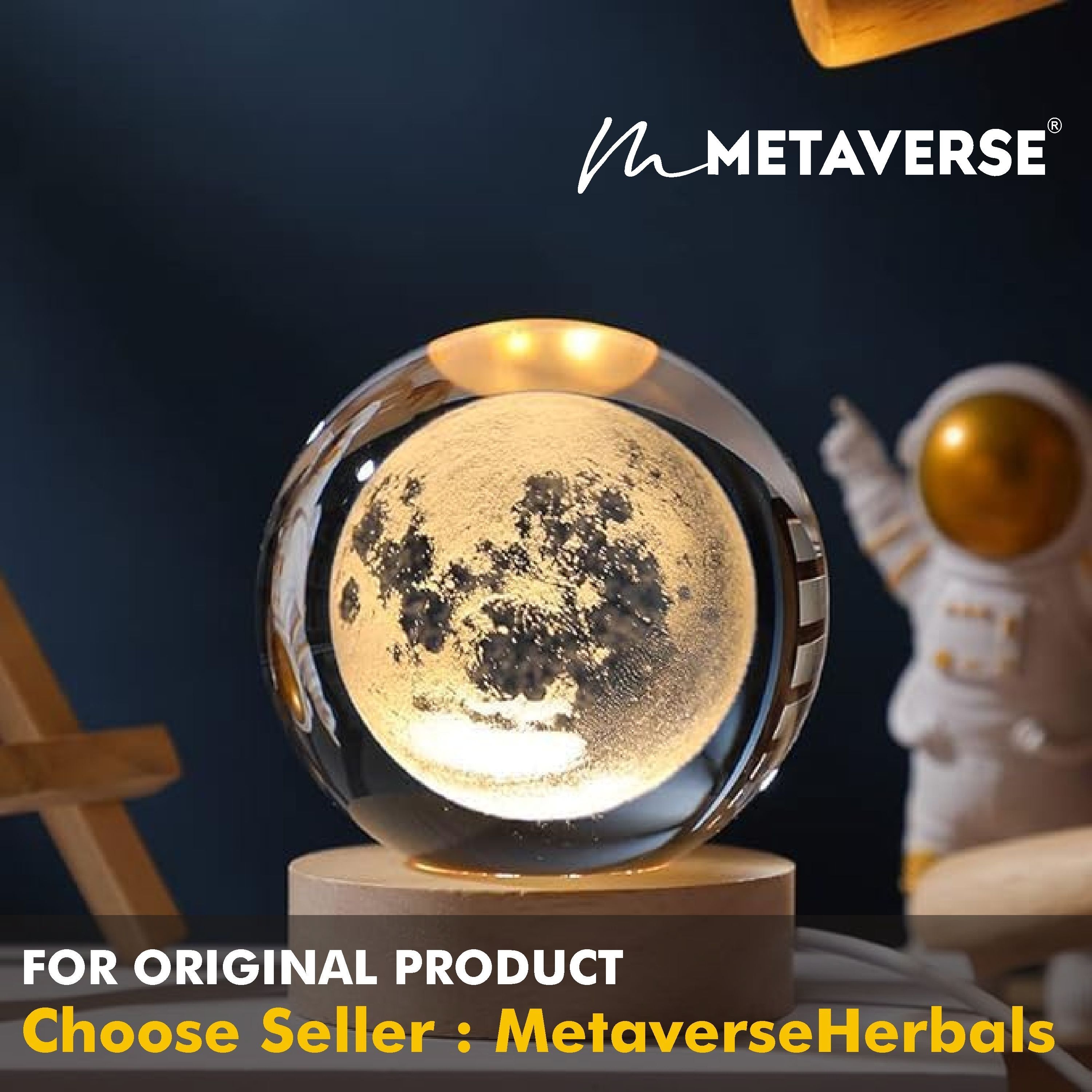 Moon Crystal Ball| Night Lamp| Night Light 3D Moon| Lunar Table Lamp| Home Decor Table Lamp-image-23