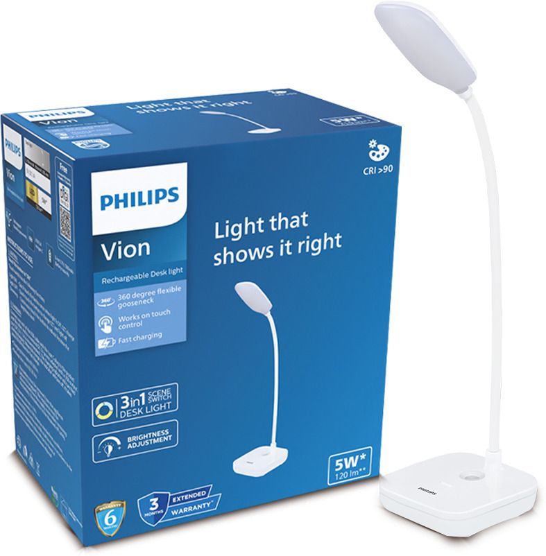 philips 5W VION White LED Desk Light, 3-in-1, EyeComfort Technology Adjustable Design Table Lamp-picture-27
