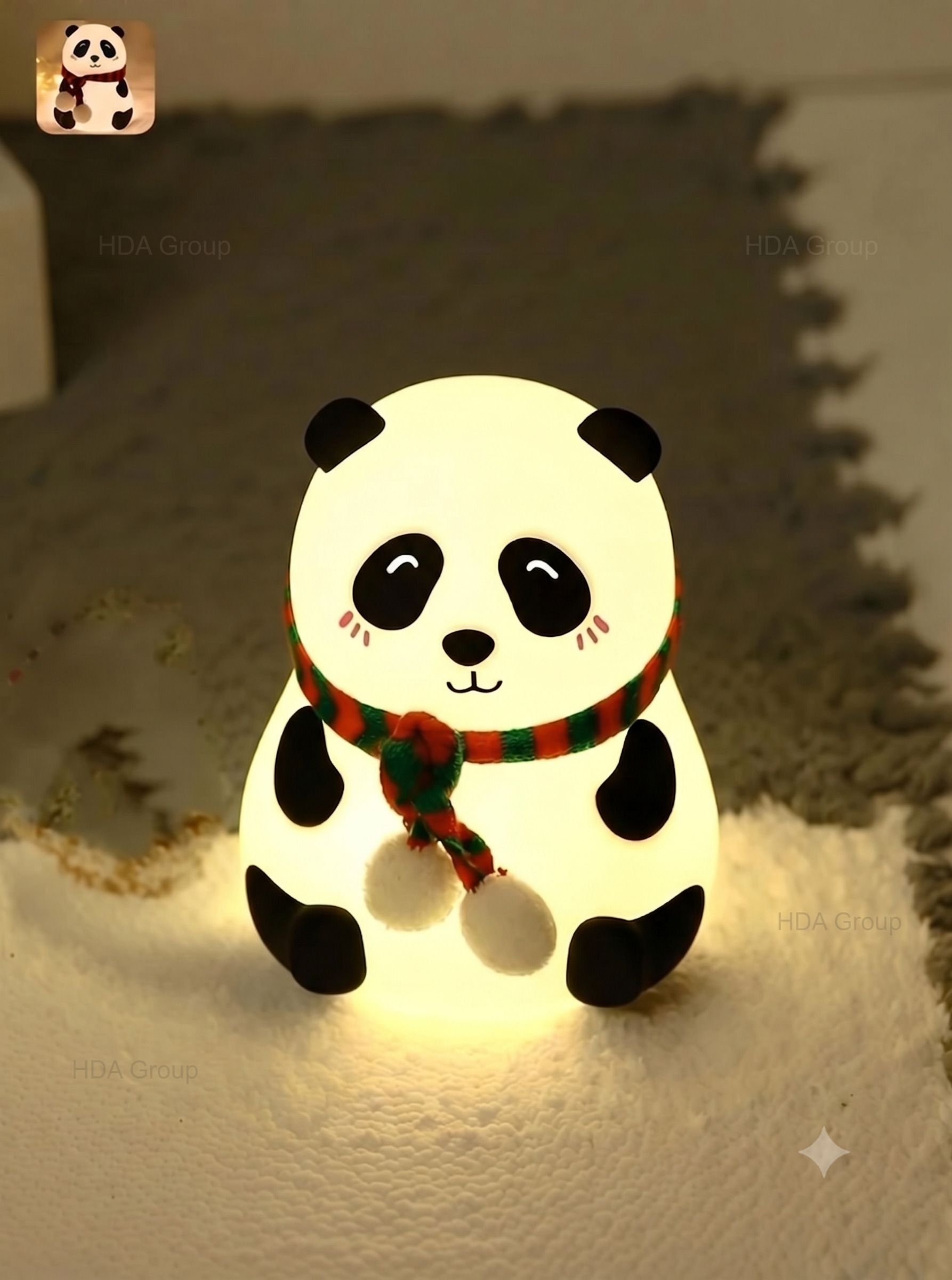 hda group Cute Panda Silicone USB /Rechargeable Night Lamp Touch Control Gift LightC Night Lamp-picture-18