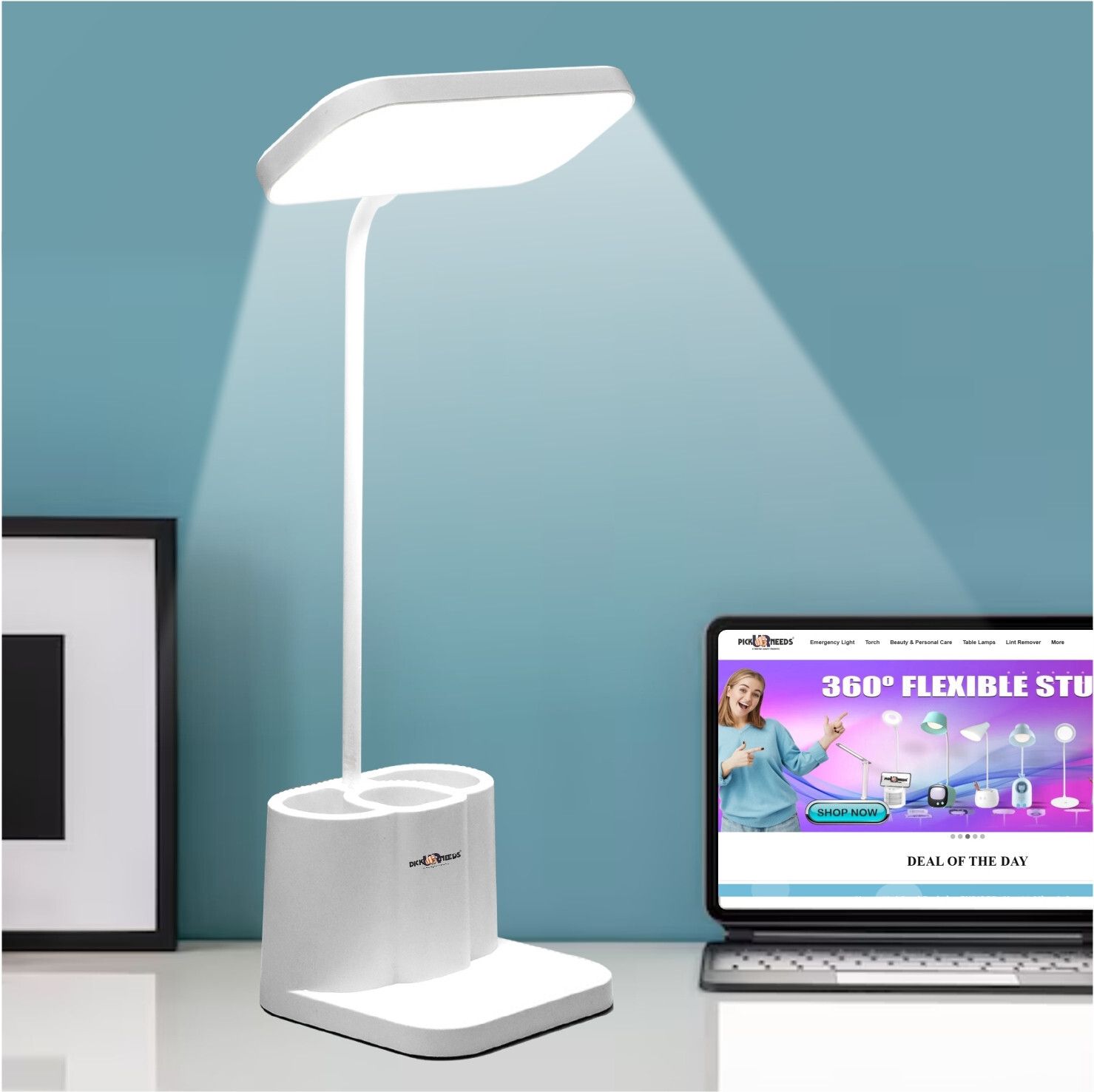 pick ur needs LED Smart Desk Table Lamp Rechargeable, 3 LIght Modes, Foldable Study Lamp-picture-25