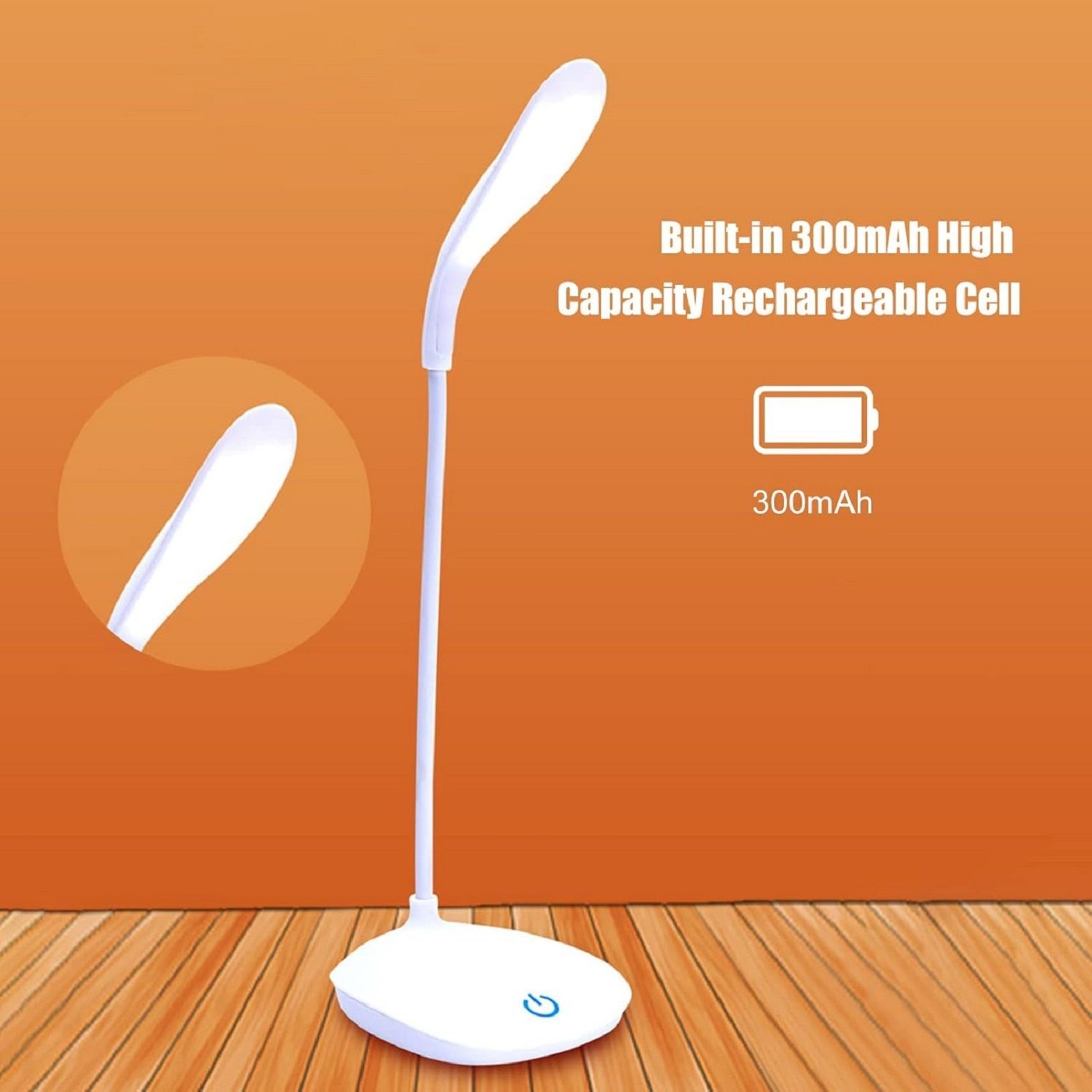 akr Rechargeable & Flexible with touch dimmer power options Table Lamp (White) Study Lamp (37, White) Study Lamp-picture-15