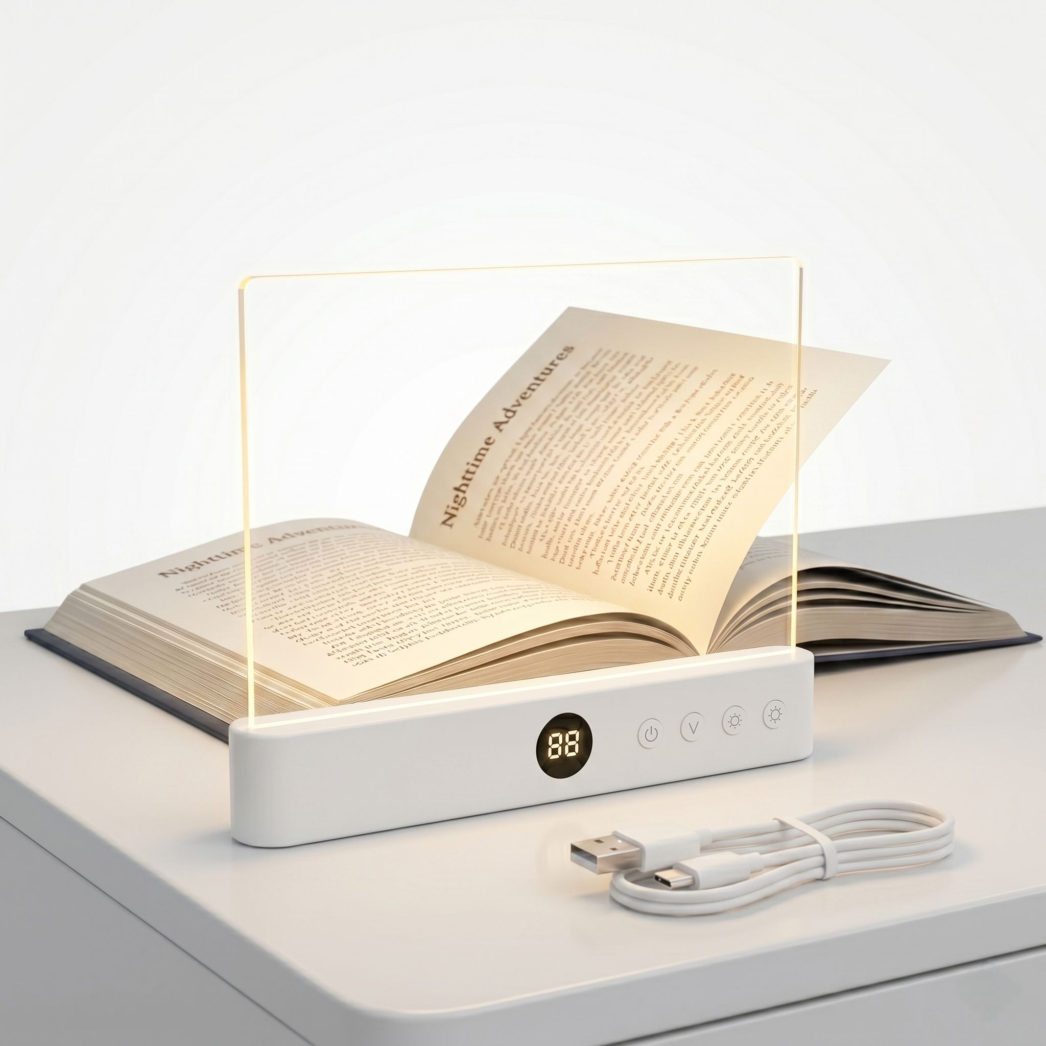 qalvorynthisa Rechargeable LED Page Reading Light: Flat Book Panel with Timer & 3 Colors Study Lamp-picture-19