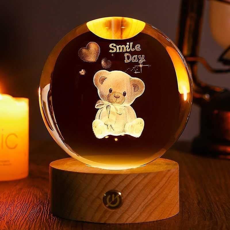 brahmani 3D Crystal Ball LED Night Lamp Gift for Men Women Kids Decor Light Night Lamp-picture-3