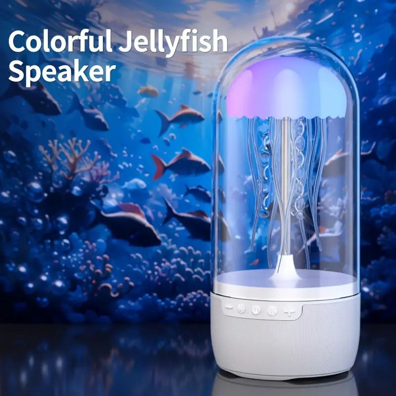 dwiza enterprise Jellyfish Night Lamp,8 Color Changing Jellyfish Bluetooth Speaker Night Light Night Lamp-picture-12