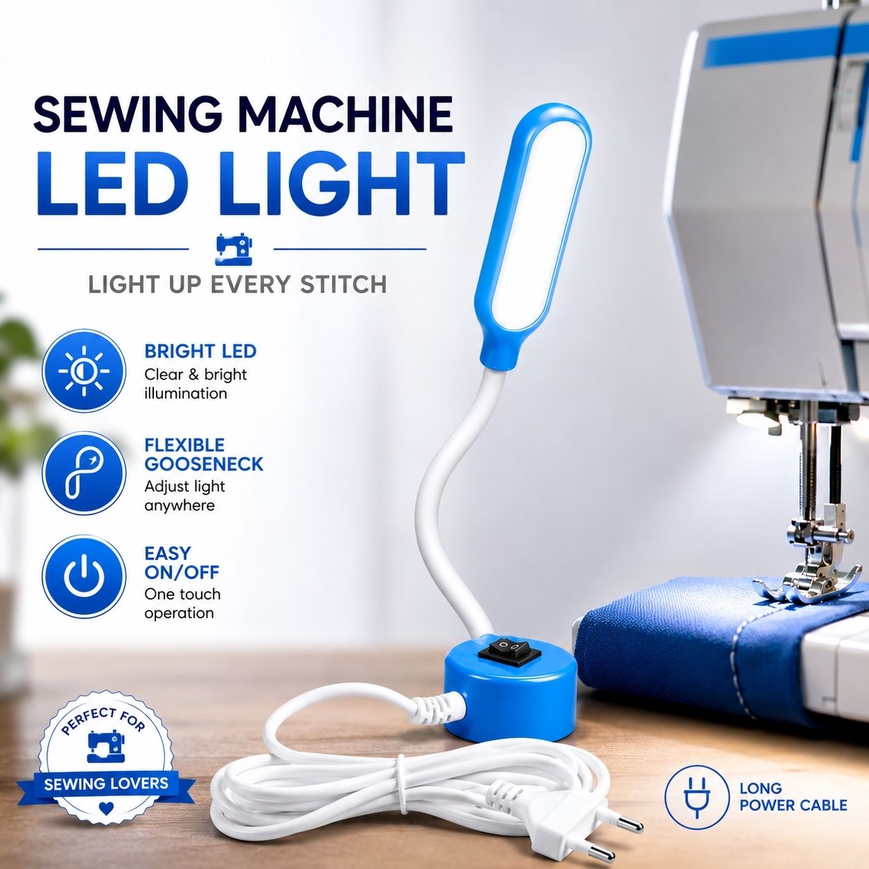 Adjustable Sewing Machine LED Lamp with Magnetic Base Flexible Neck Light Study Lamp-image-15