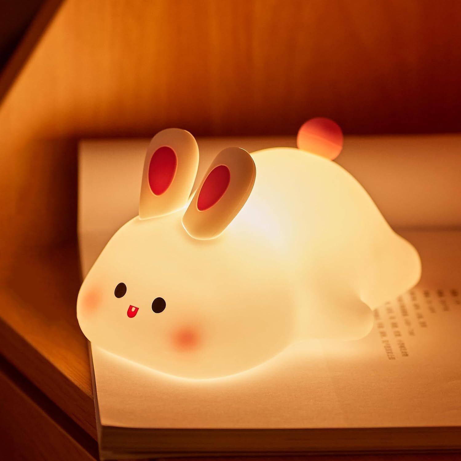 Rabbit Silicone Night Lights Cartoon Bedroom Lamp for Children's Room Decor Night Lamp-image-17