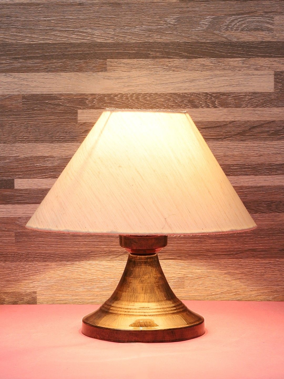 brightdaisy Beige Fabric Shade Table Lamp & Copper Metal Base Table Lamp-picture-21
