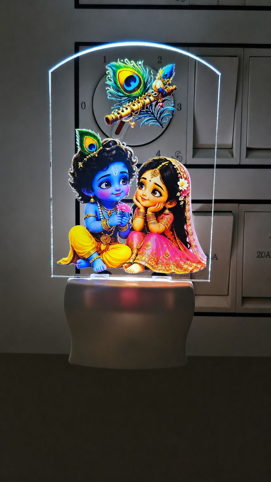 ukani Bal Krishna Radha UV Printed 2-Pin Plug-in Light for Home Temple,Bedroom Night Lamp-picture-21