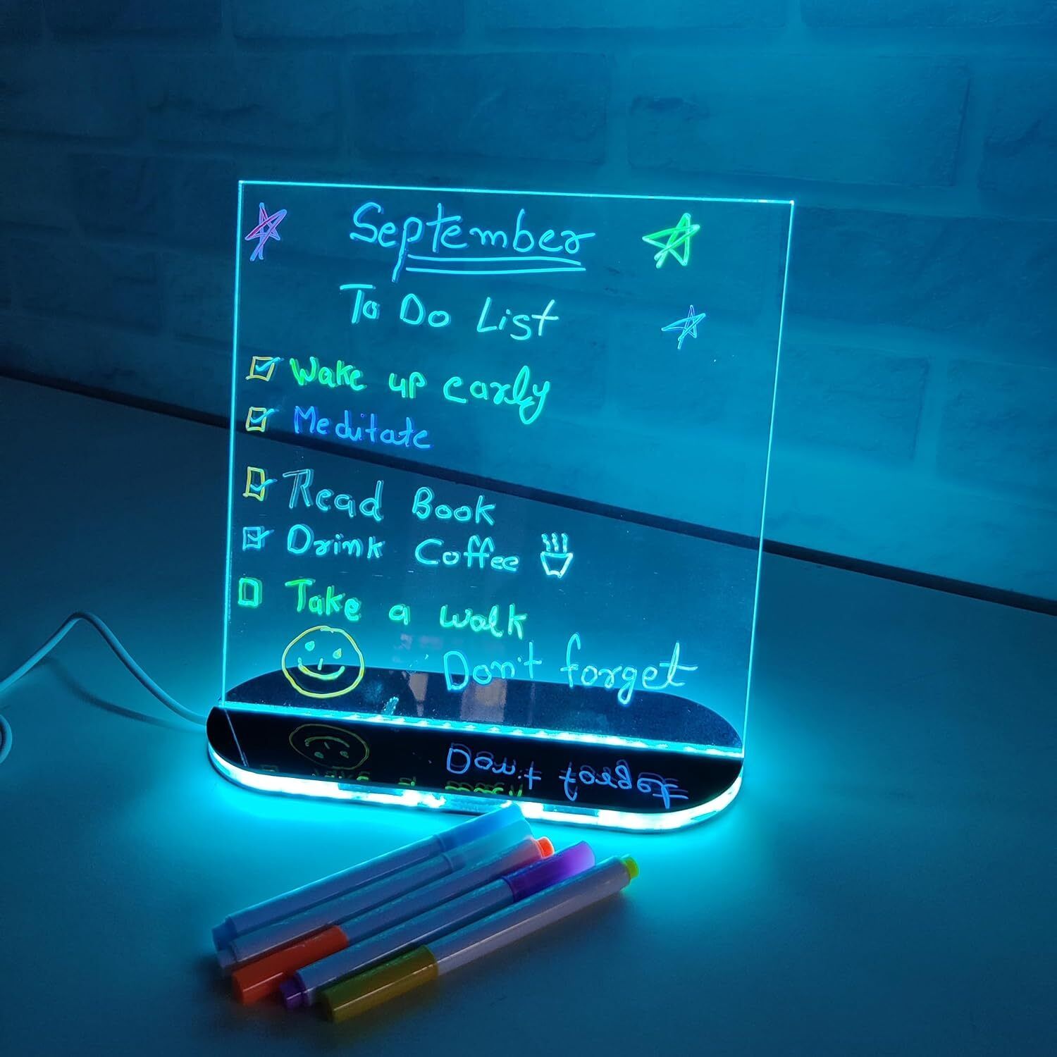 3D Actylic Planner | LED Message Board | Acrylic Sheet for Table Top Study Lamp-image-37