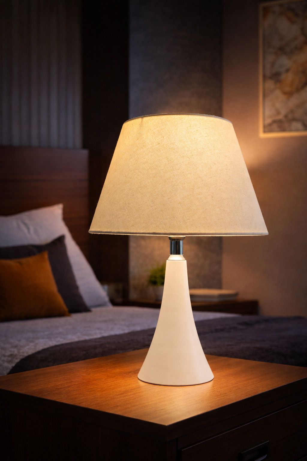 classic electricals white metal table lamp with bulb Table Lamp-picture-0