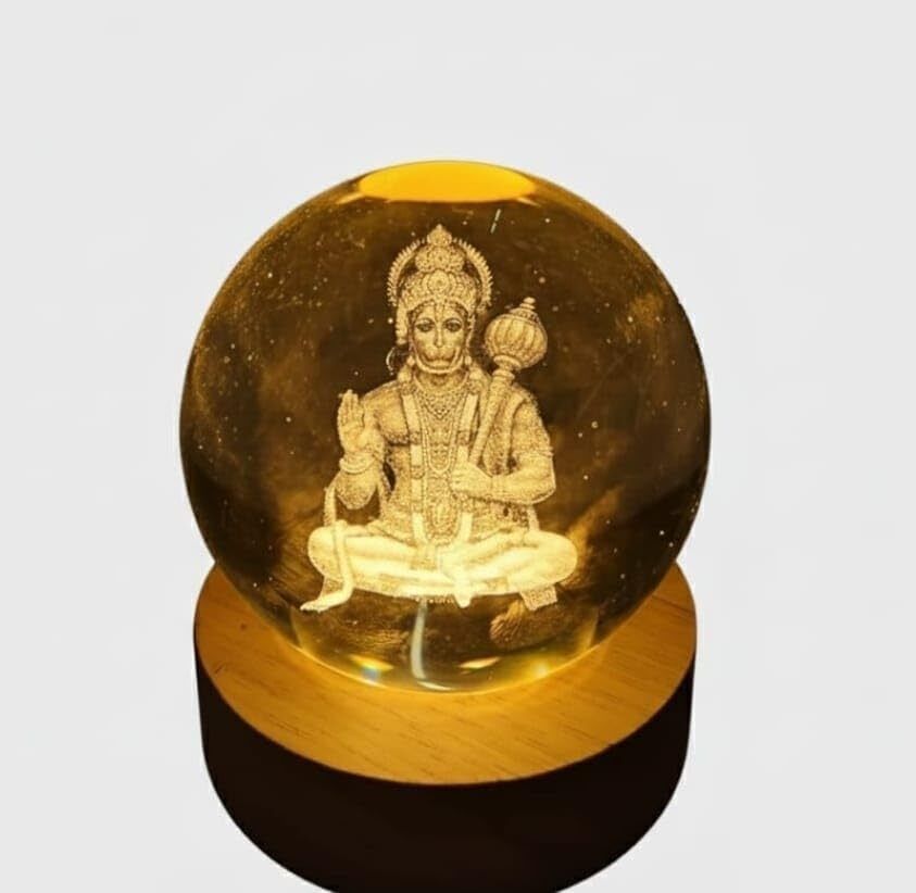 zonkraft 3D Hanuman Crystal Ball Night Lamp,Solar System Hanuman Crystal Ball Night Light Table Lamp-picture-38