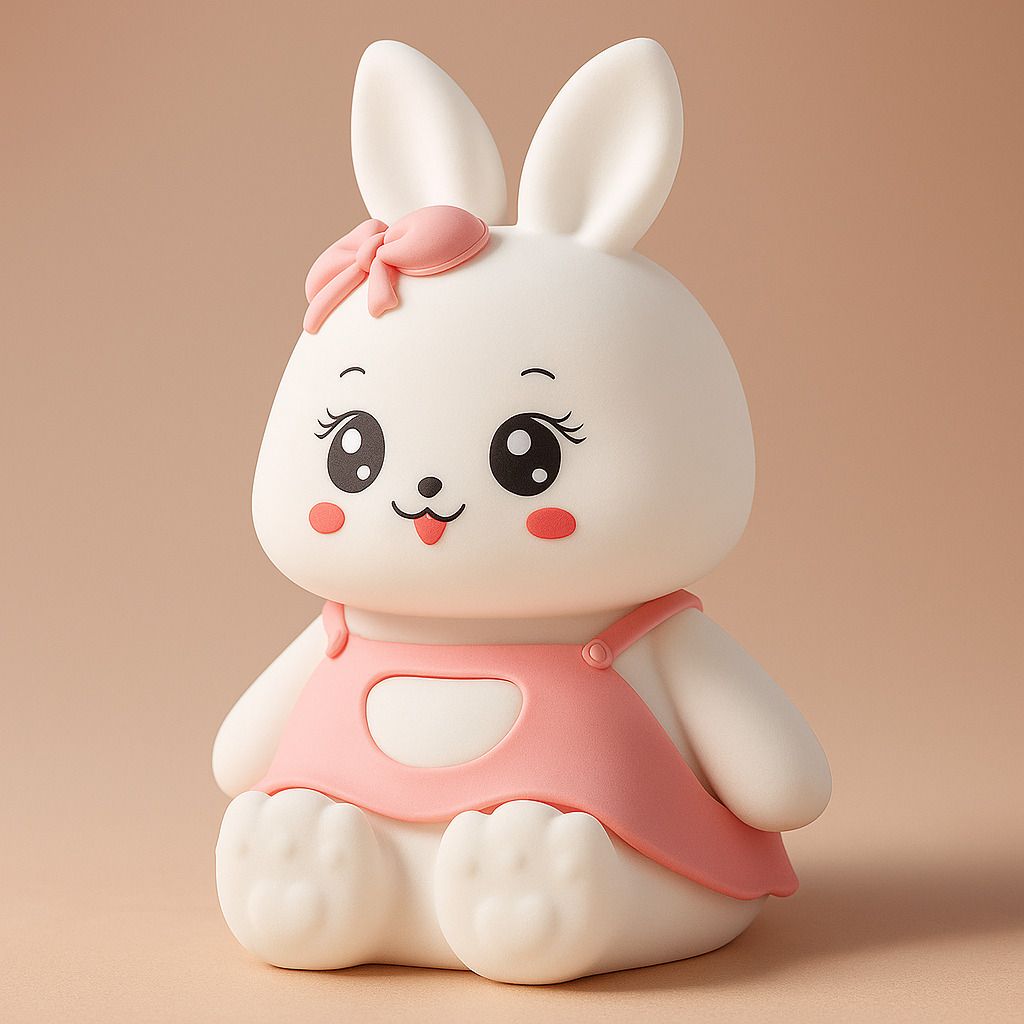 Rabbit Silicone Night Lamp Rechargeable Touch Sensor LED Kids Bed Light Night Lamp-image-48