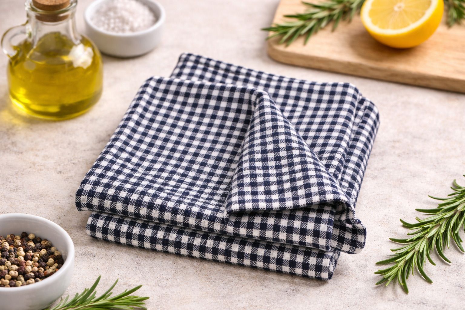 luxora living Gingham Kitchen Towel Black Cloth Napkins-picture-27