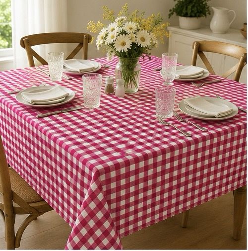 musafirs Pink, White Organic Cotton Table Linen Set-picture-37