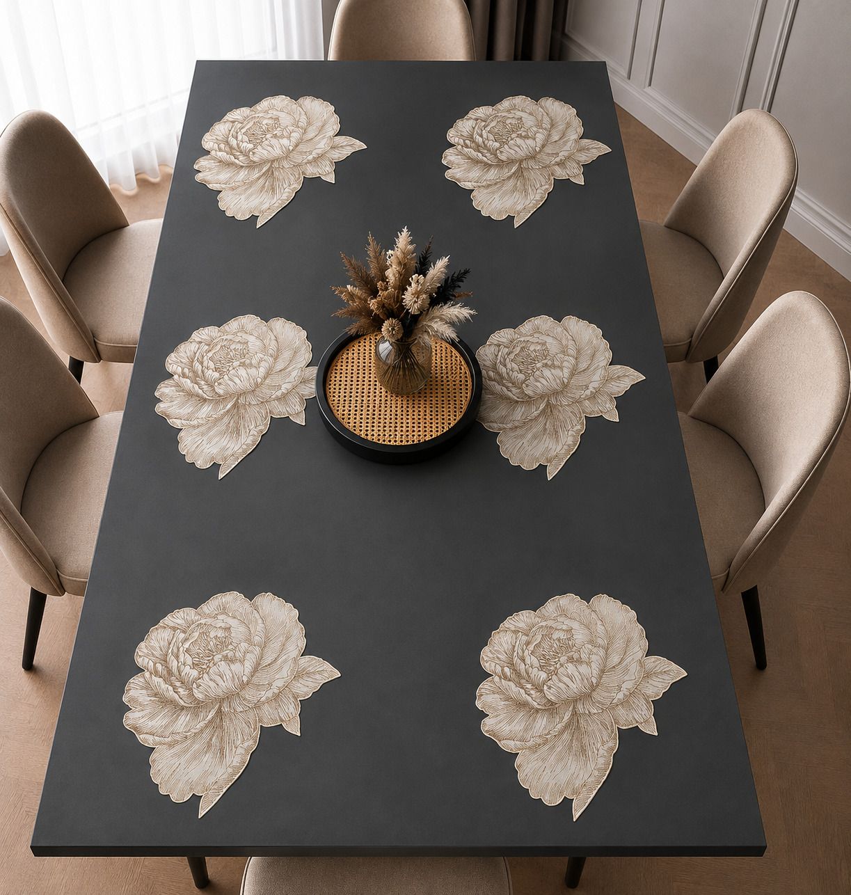 castle decor Oval Pack of 6 Table Placemat-picture-14