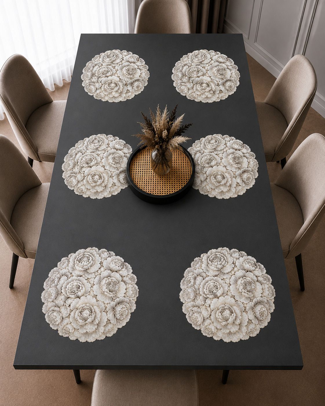 castle decor Round Pack of 6 Table Placemat-picture-24