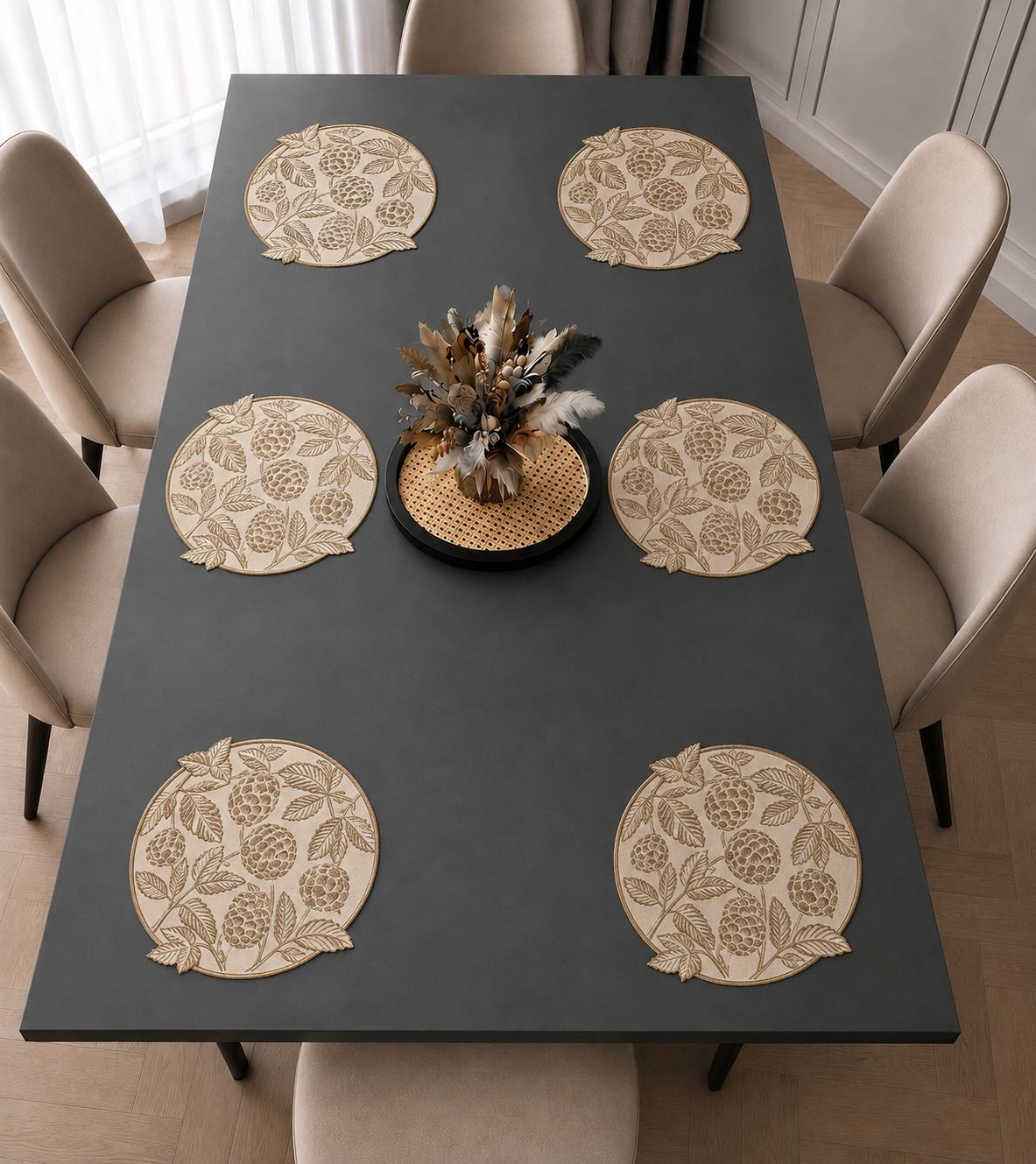 castle decor Round Pack of 6 Table Placemat-picture-26