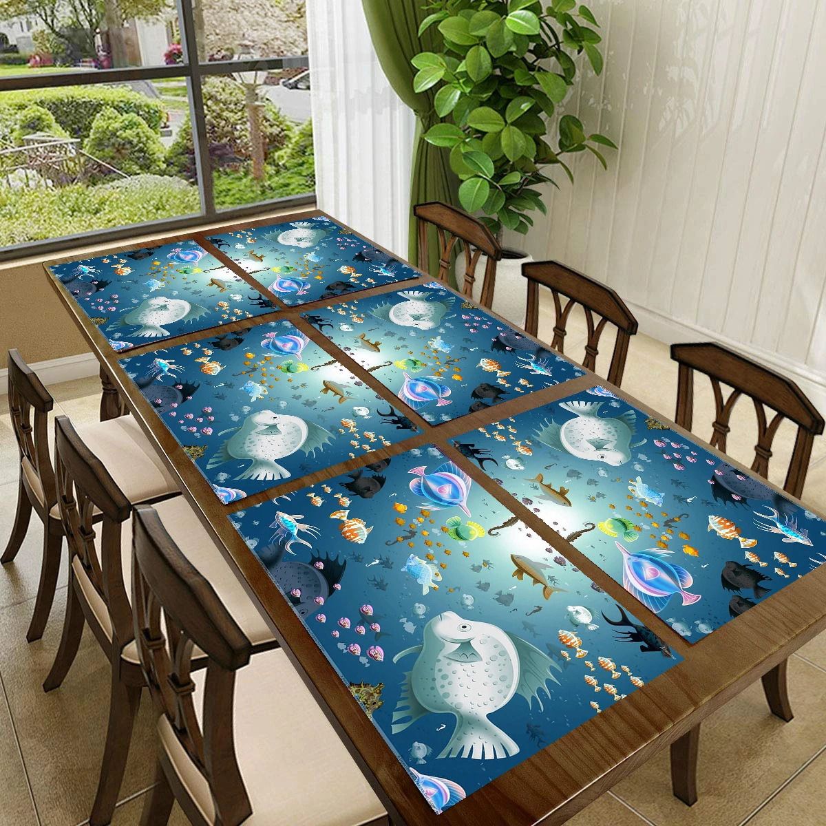 revexo Rectangular Pack of 6 Table Placemat-picture-15