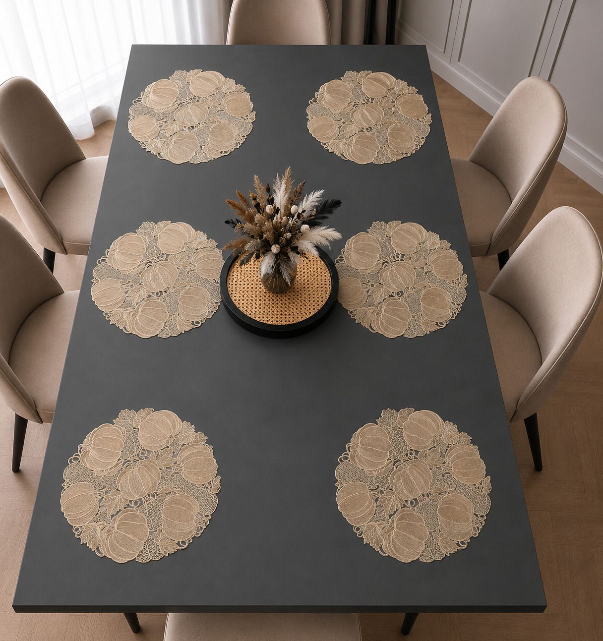 castle decor Round Pack of 6 Table Placemat-picture-44