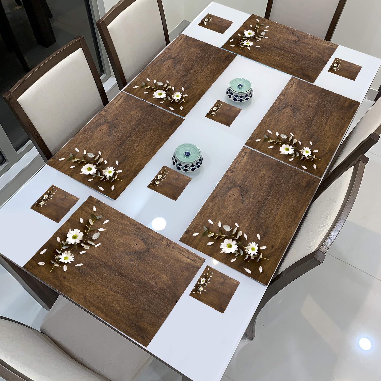 revexo Rectangular Pack of 6 Table Placemat-picture-16