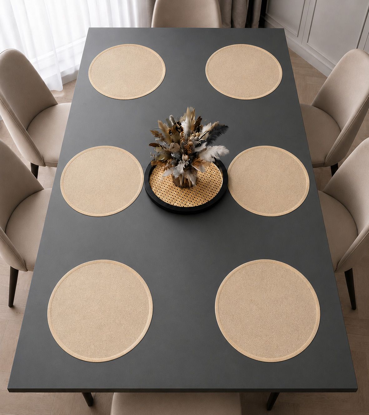 castle decor Round Pack of 6 Table Placemat-picture-30