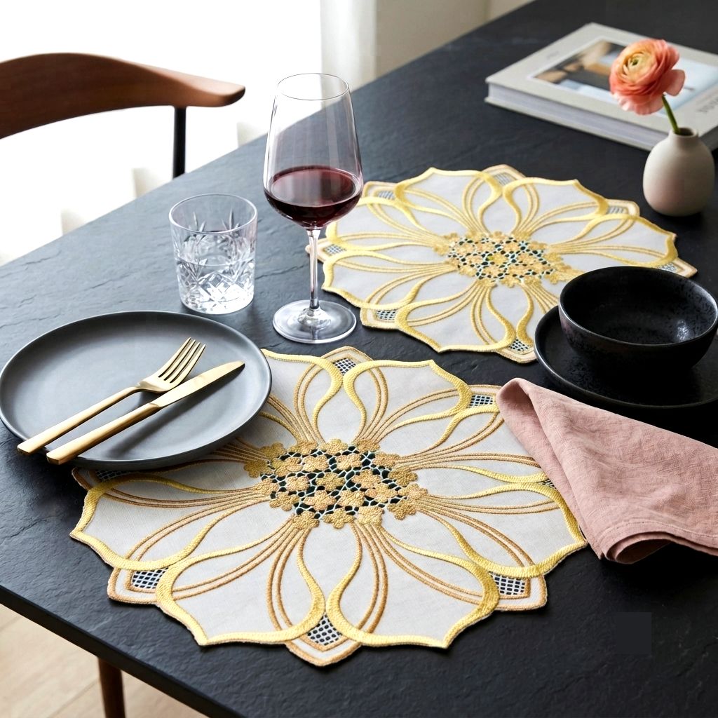 clothloom Round Pack of 2 Table Placemat-picture-35