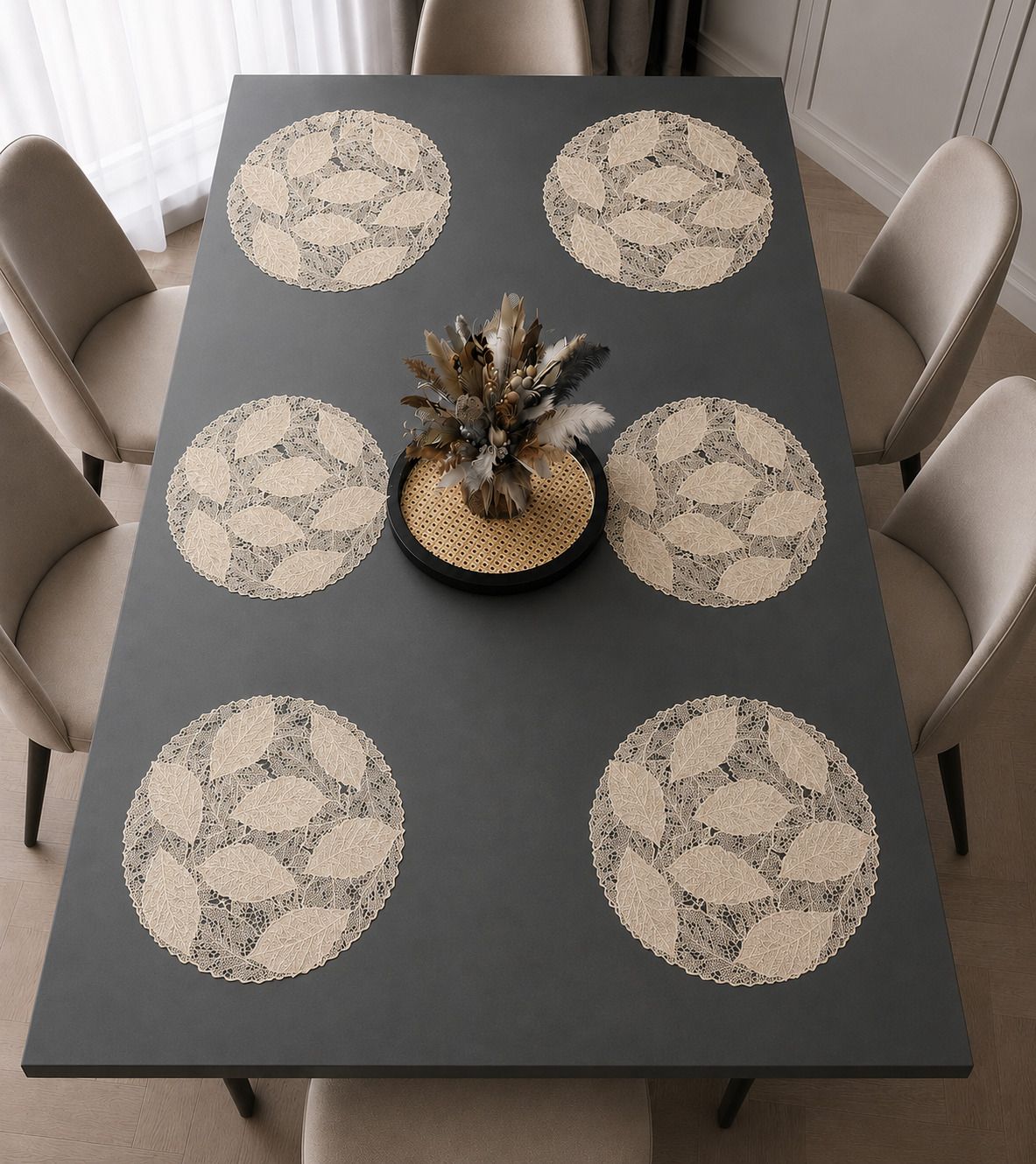 castle decor Round Pack of 6 Table Placemat-picture-28