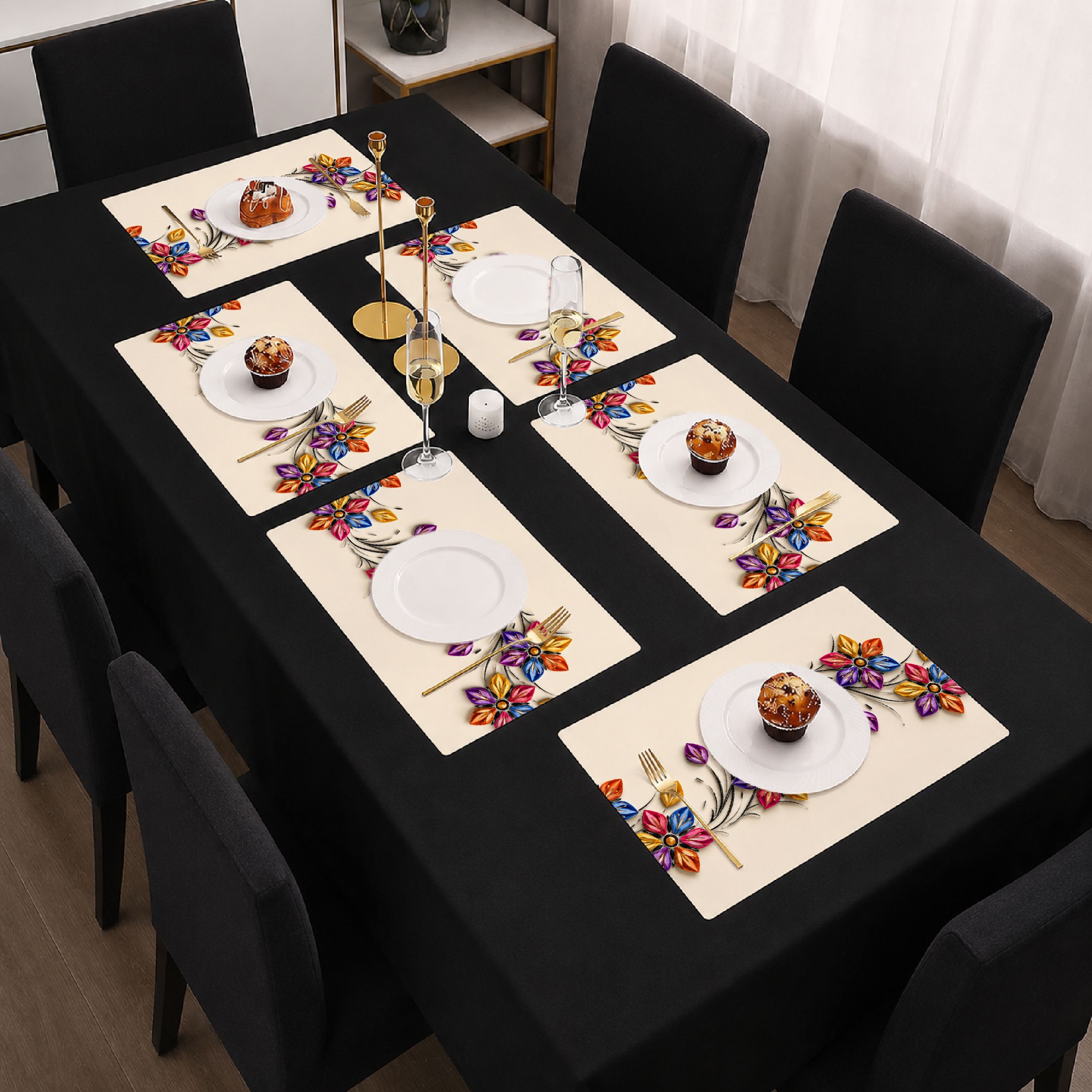 flipkart smartbuy Cut Corner Pack of 6 Table Placemat-picture-38